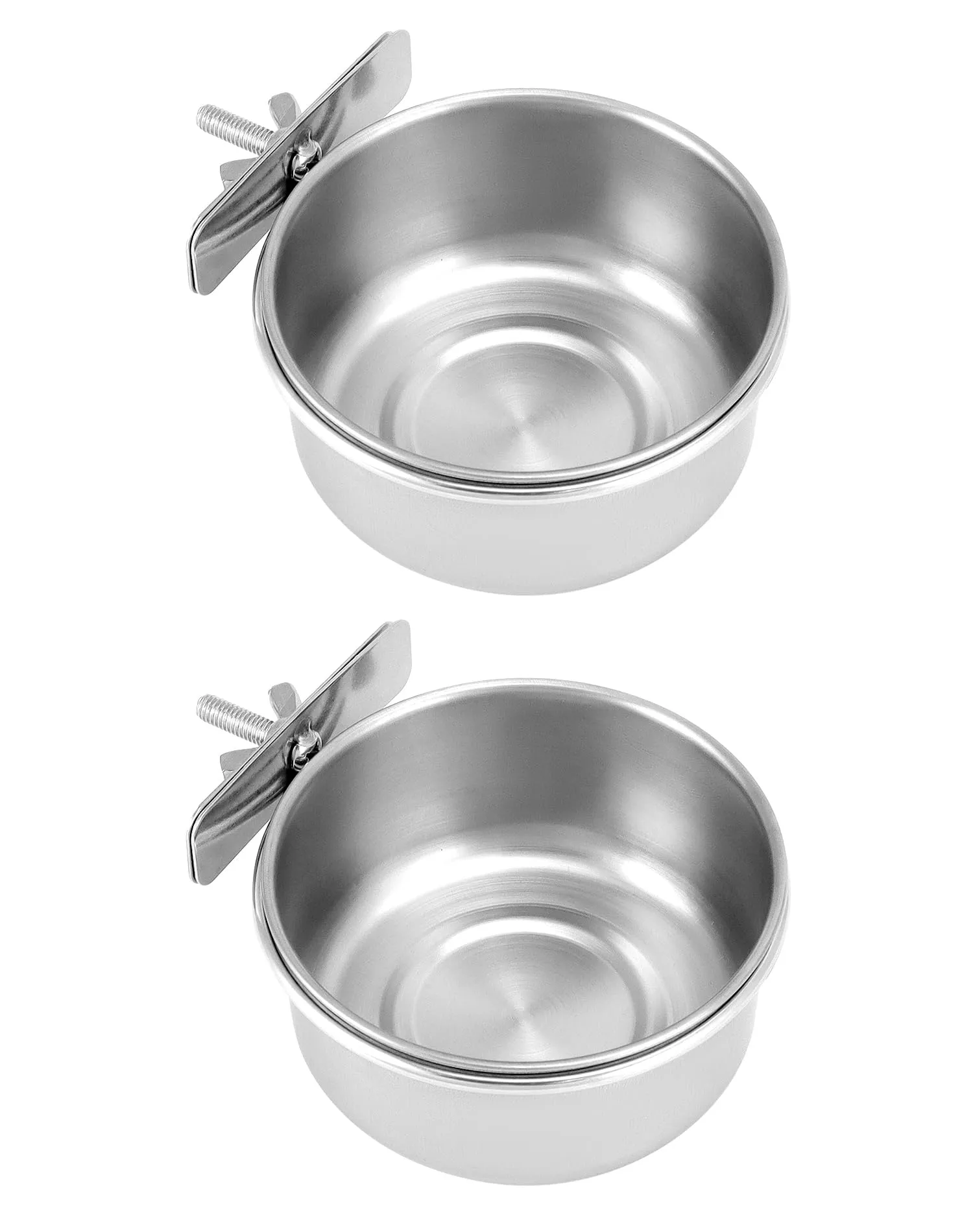 QWORK Set di 2 Ciotole in Acciaio Inox per Uccelli e Piccoli Animali (10x4.5 cm) - immagine 1