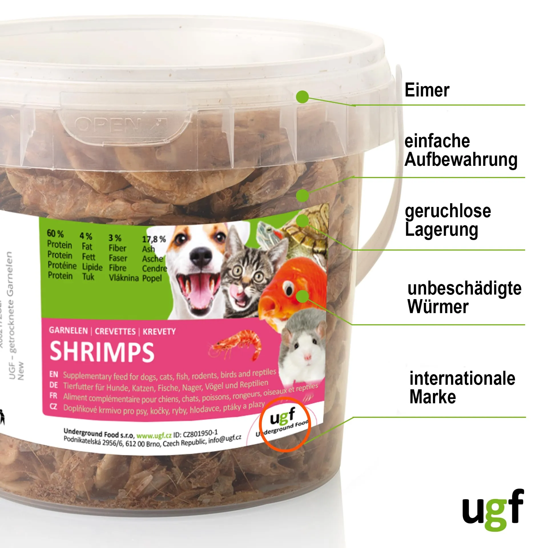 UGF Underground Food Gamberetti essiccati, 75 g in secchio da 500 ml - immagine 7