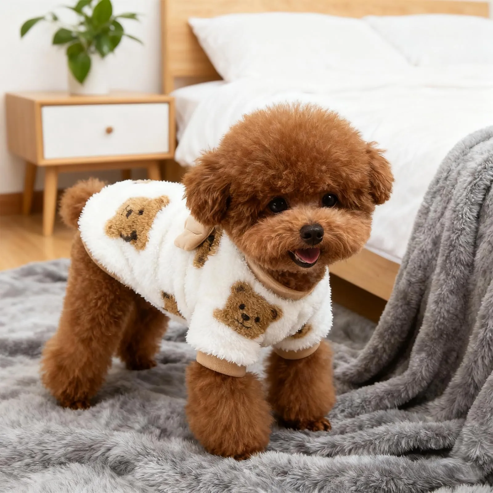 Rieoany Cappottino per Cani e Gatti di Piccola Taglia, Bianco, Taglia S - immagine 3