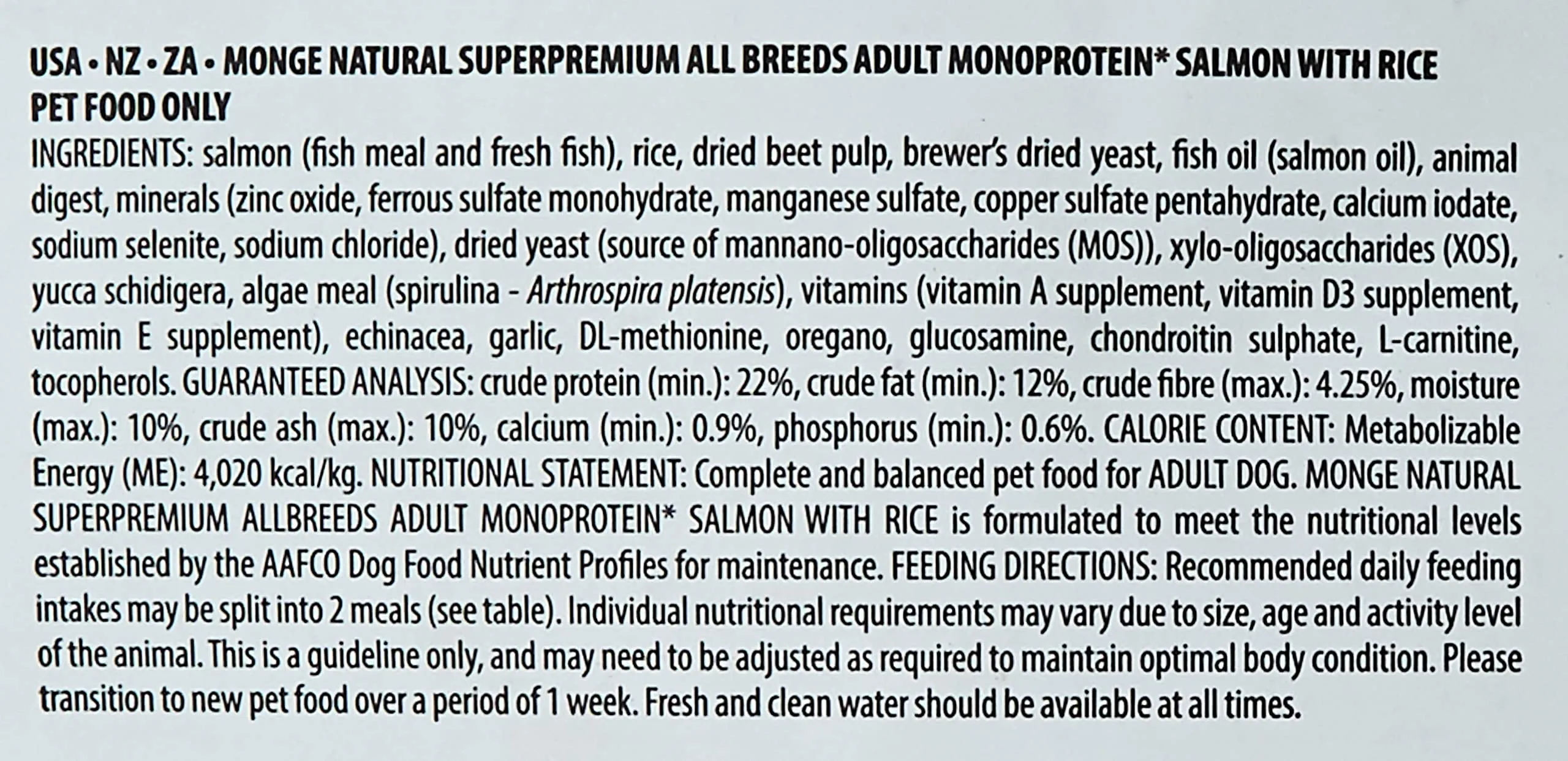 Monge Natural Superpremium Adult Salmon and Rice Dog Food, All Breeds, 12 kg - immagine 5