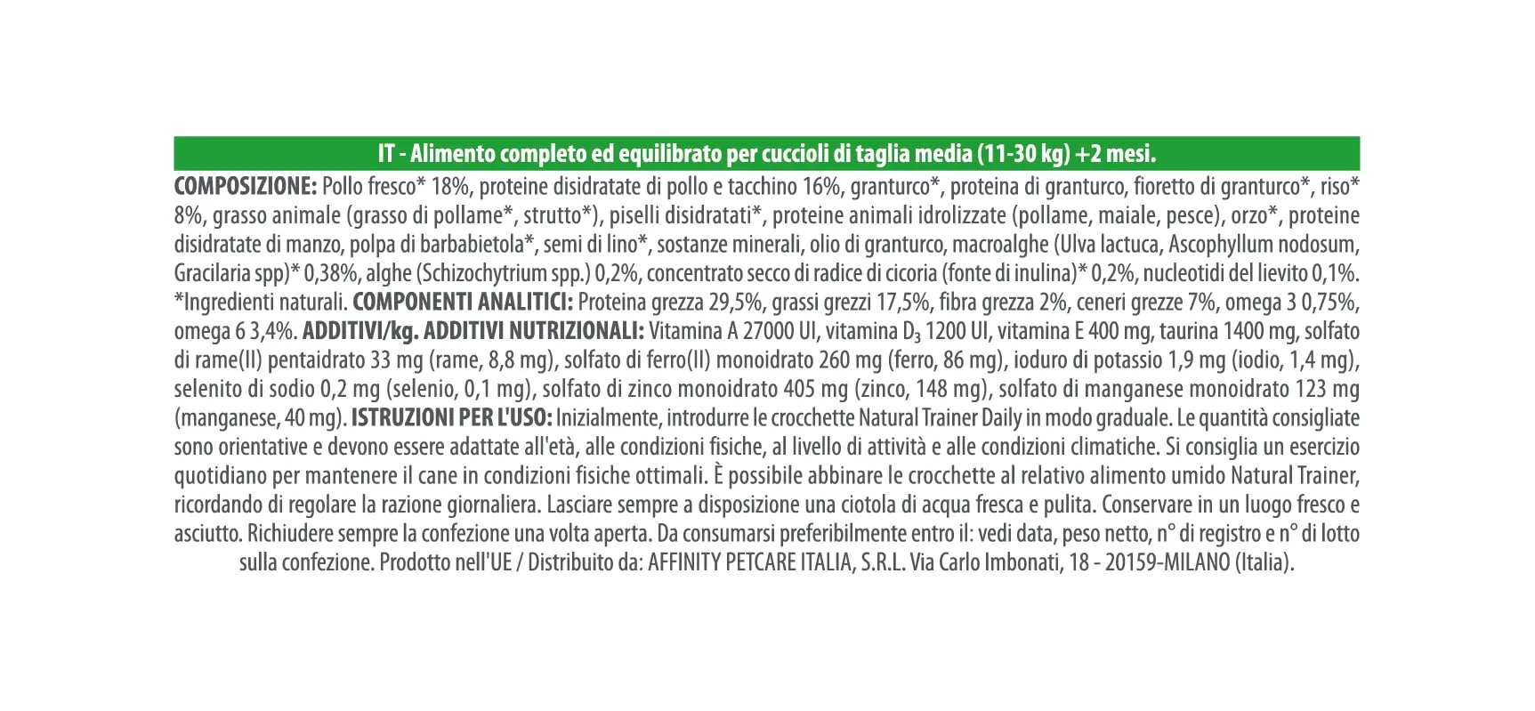Trainer Natural Cibo per Cani Medium Puppy and Junior, Pollo, 3 kg - immagine 4
