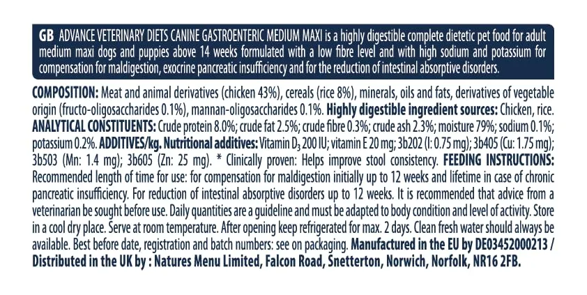 Advance Veterinary Diets Gastroenteric Cibo Umido per Cani, 6 x 400g - immagine 7