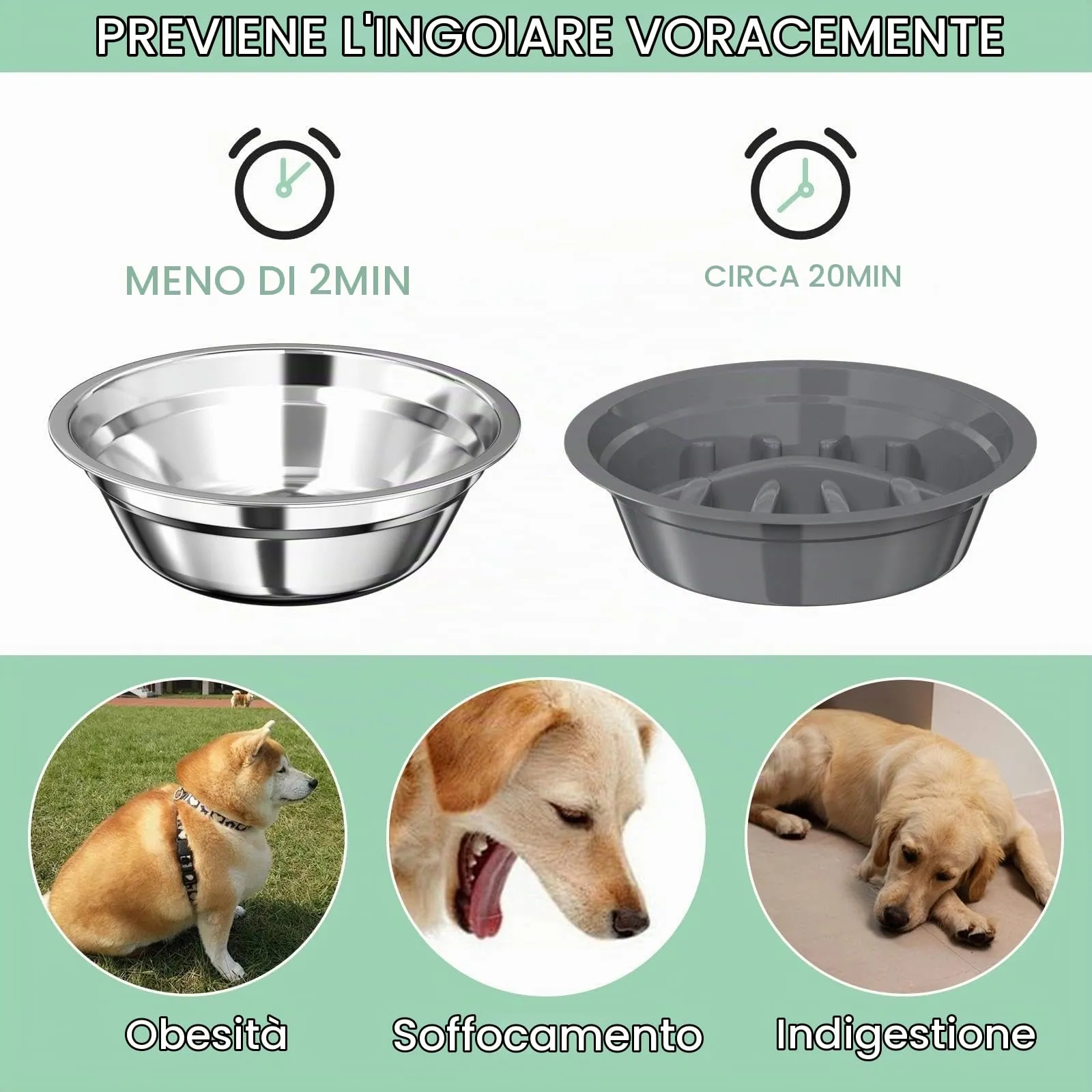 Crynvor Porta Ciotole Rialzato per Cani, 5 Altezze Regolabili, Supporto 2-in-1 con Ciotola in Acciaio Inox e Ciotola Slow Feeder, Nero - immagine 6