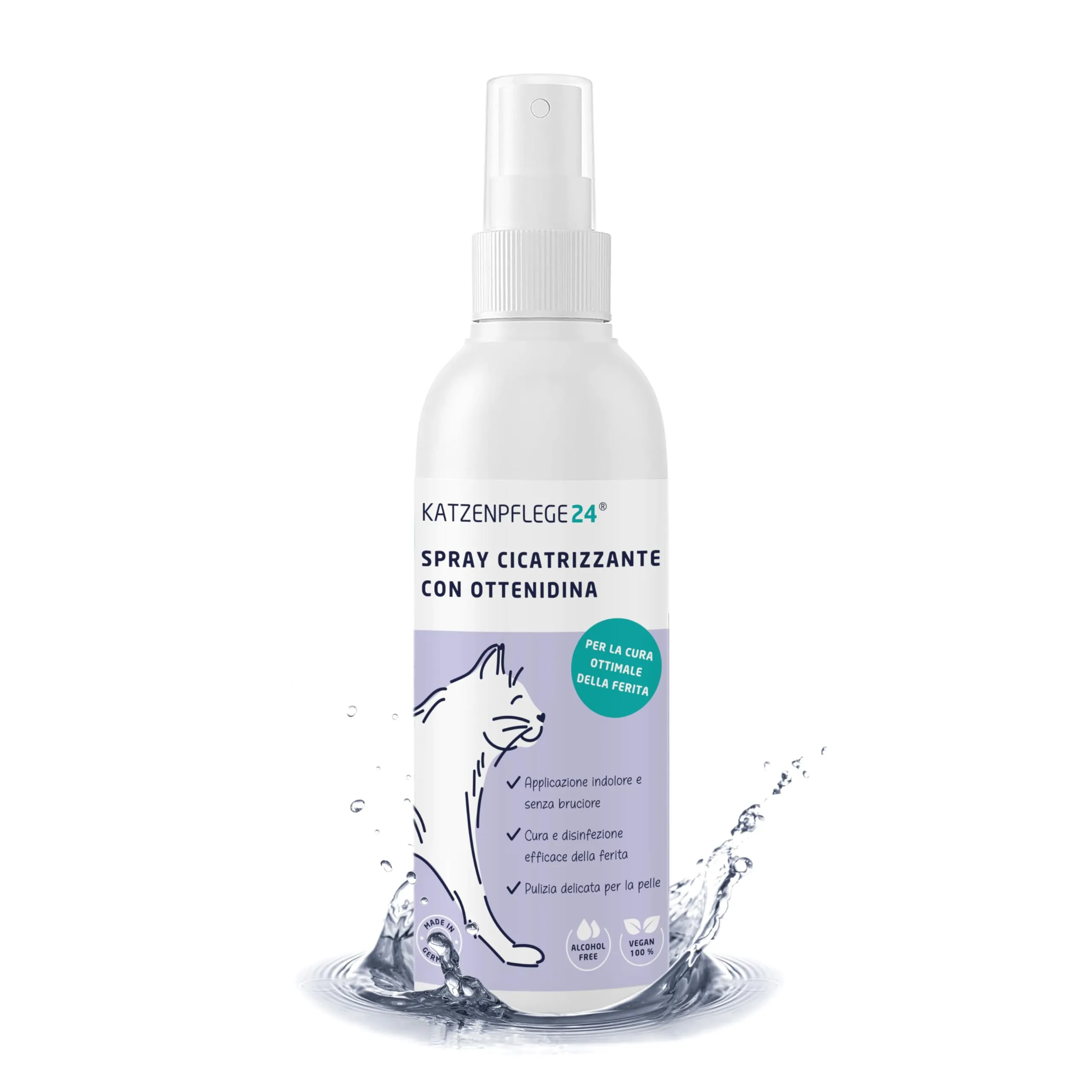 KATZENPFLEGE24 Octenidin Spray Cicatrizzante Ferite per Gatti, 125ml - immagine 1