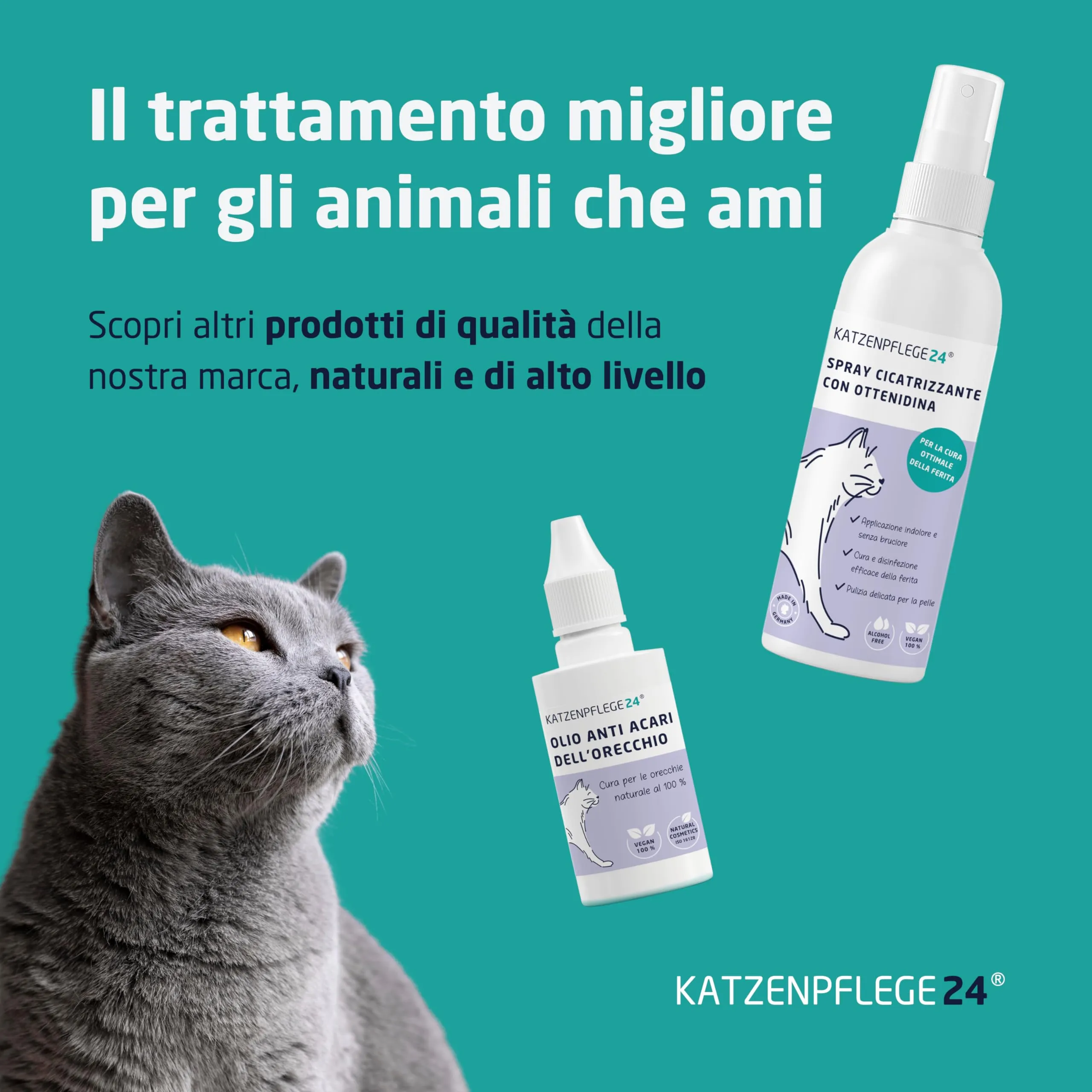 KATZENPFLEGE24 Octenidin Spray Cicatrizzante Ferite per Gatti, 125ml - immagine 6