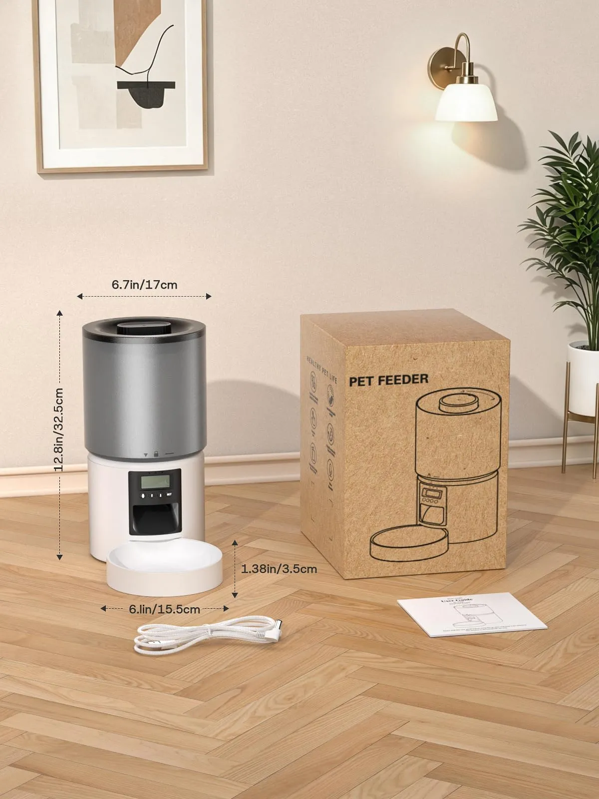 PETVION Distributore Automatico Cibo Gatti 4L con Timer, Bianco - immagine 7