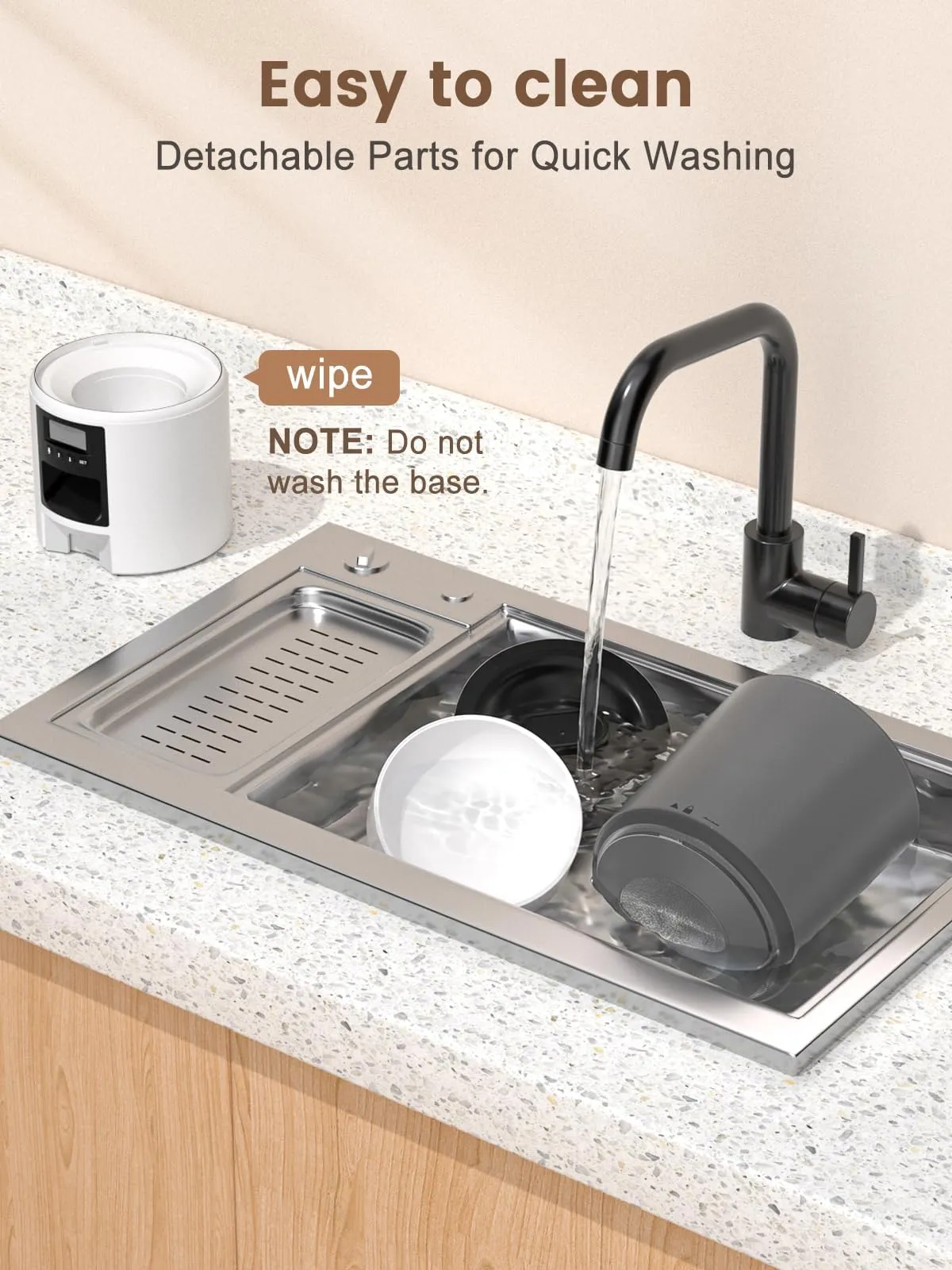 PETVION Distributore Automatico Cibo Gatti 4L con Timer, Bianco - immagine 9