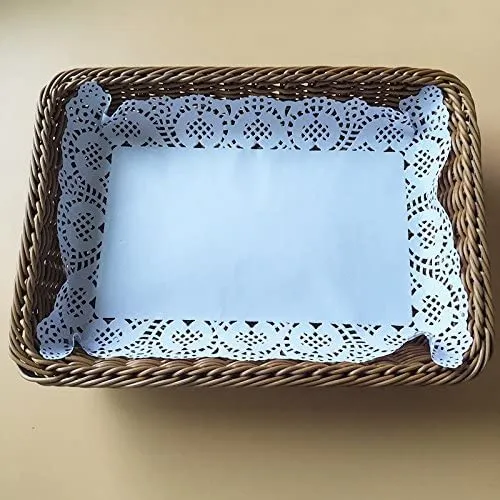 JOFONY centrini di carta rettangolari in pizzo bianco, 16,5 x 22,8 cm, 200 pezzi - immagine 7