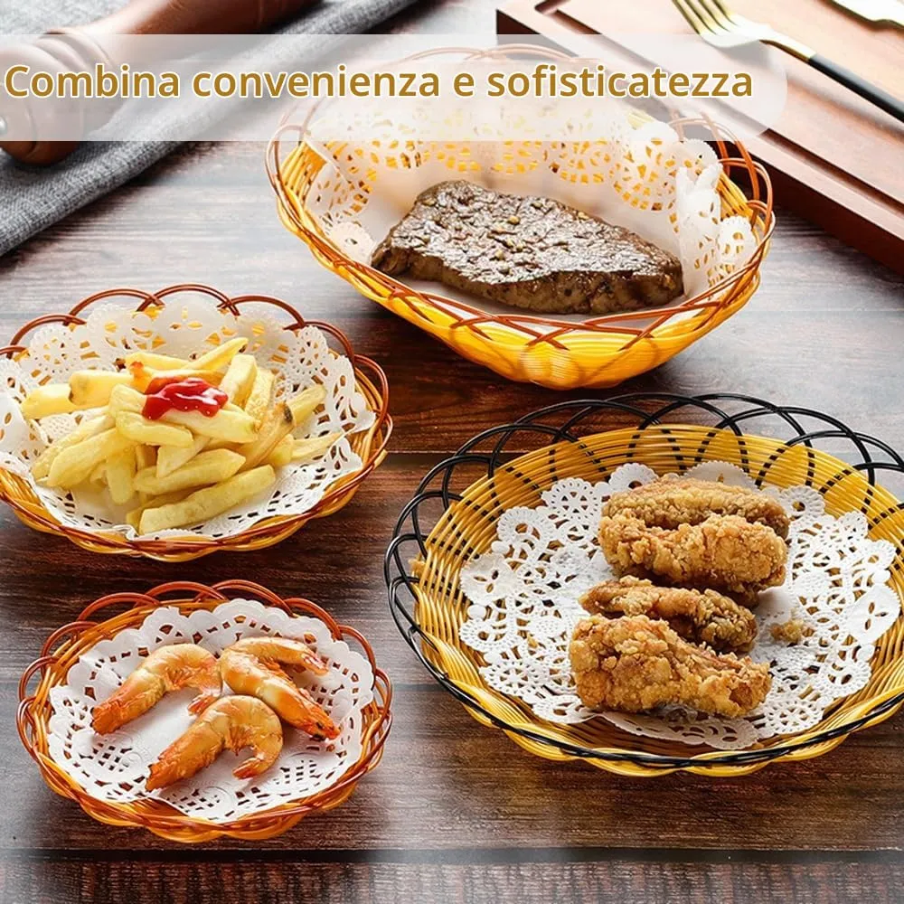 YFTRFR Centrini di Carta Pizzo Traforati Rotondi, 60 Pezzi, 14 cm, Multicolore - immagine 6