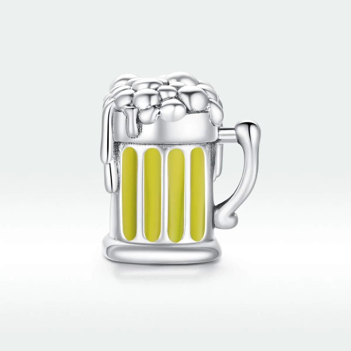 NewL Ciondolo a forma di bicchiere di birra in argento Sterling 925 per braccialetti a serpente, perline smaltate - immagine 5