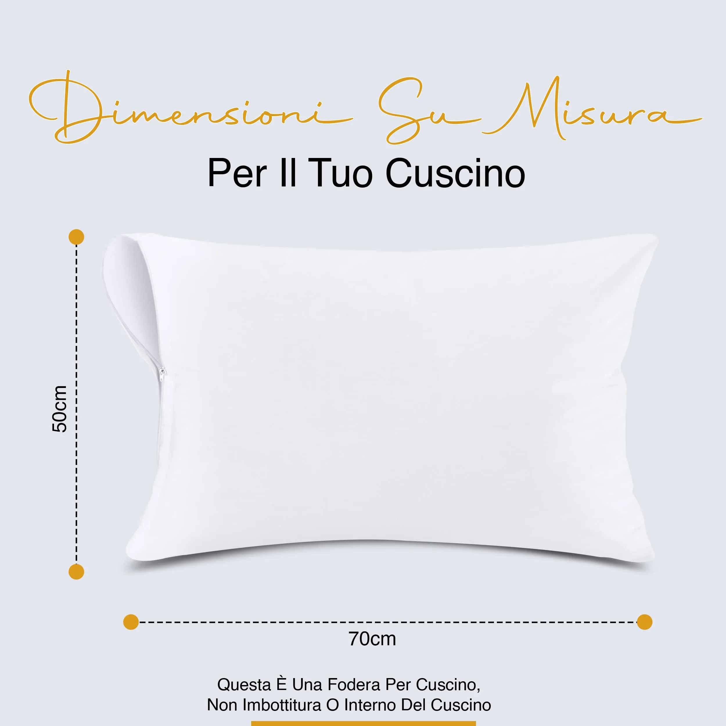 Utopia Bedding Copricuscini Impermeabili con Cerniera, 50 x 70 cm, Set di 2, Bianco - immagine 2