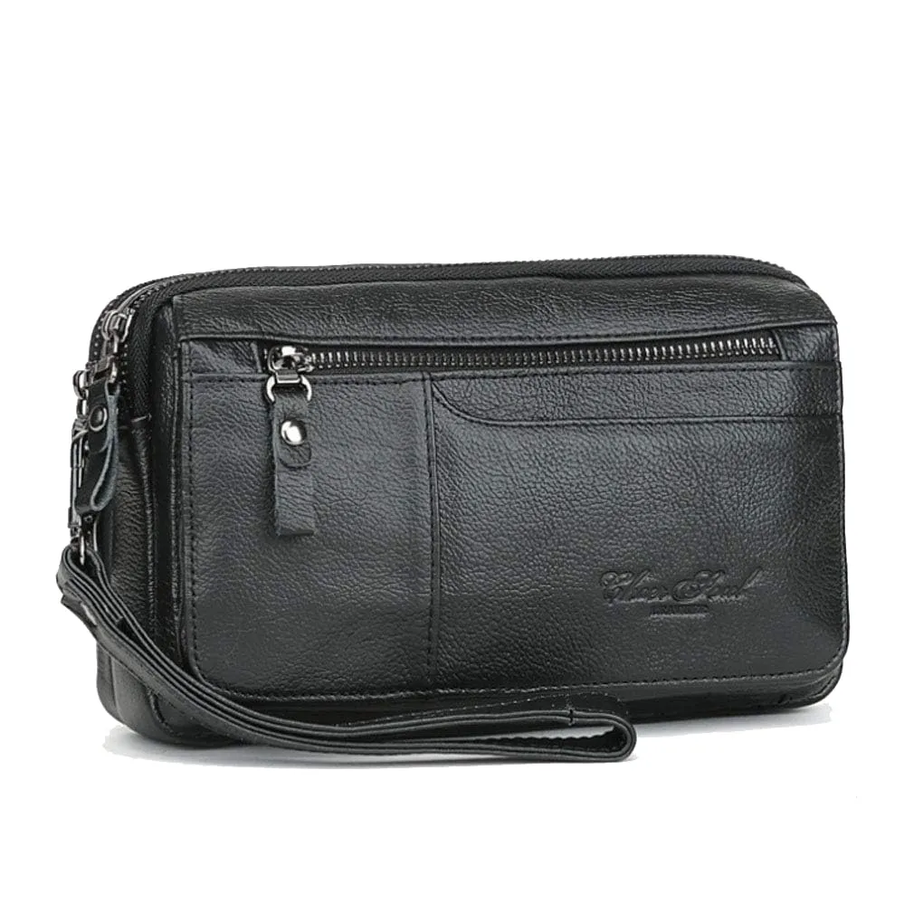 Xieben Pochette in Pelle Organizzatore da Polso per Uomo e Donna, Nero #01 - immagine 1
