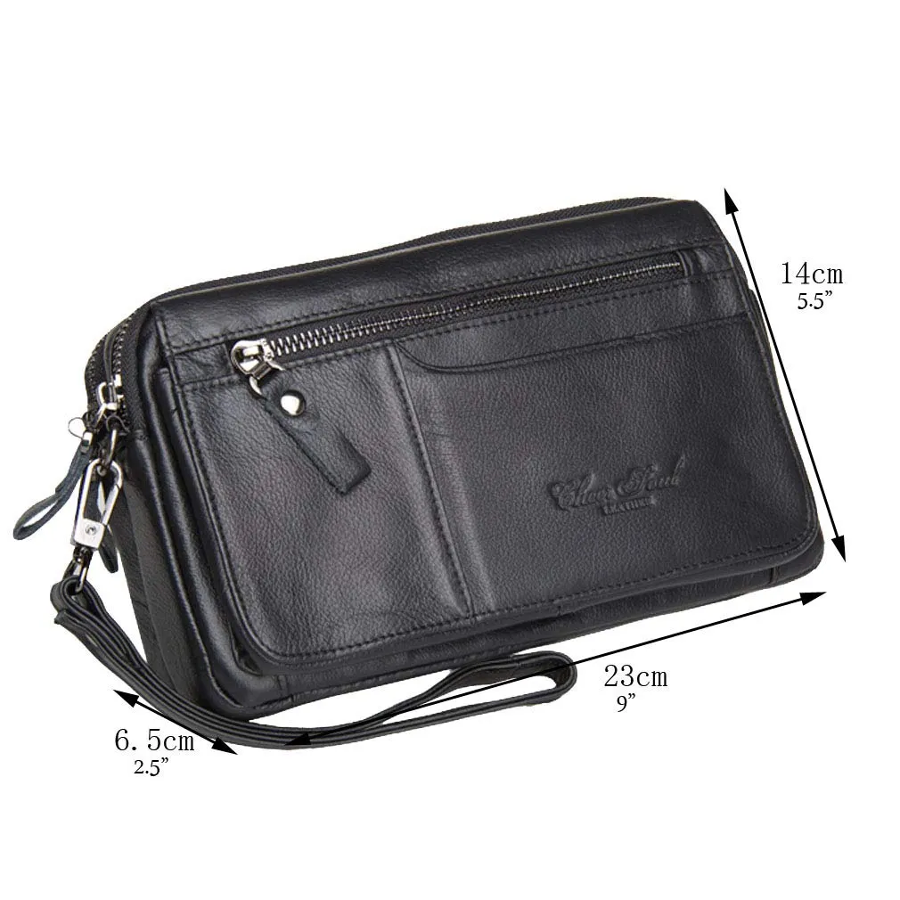 Xieben Pochette in Pelle Organizzatore da Polso per Uomo e Donna, Nero #01 - immagine 9