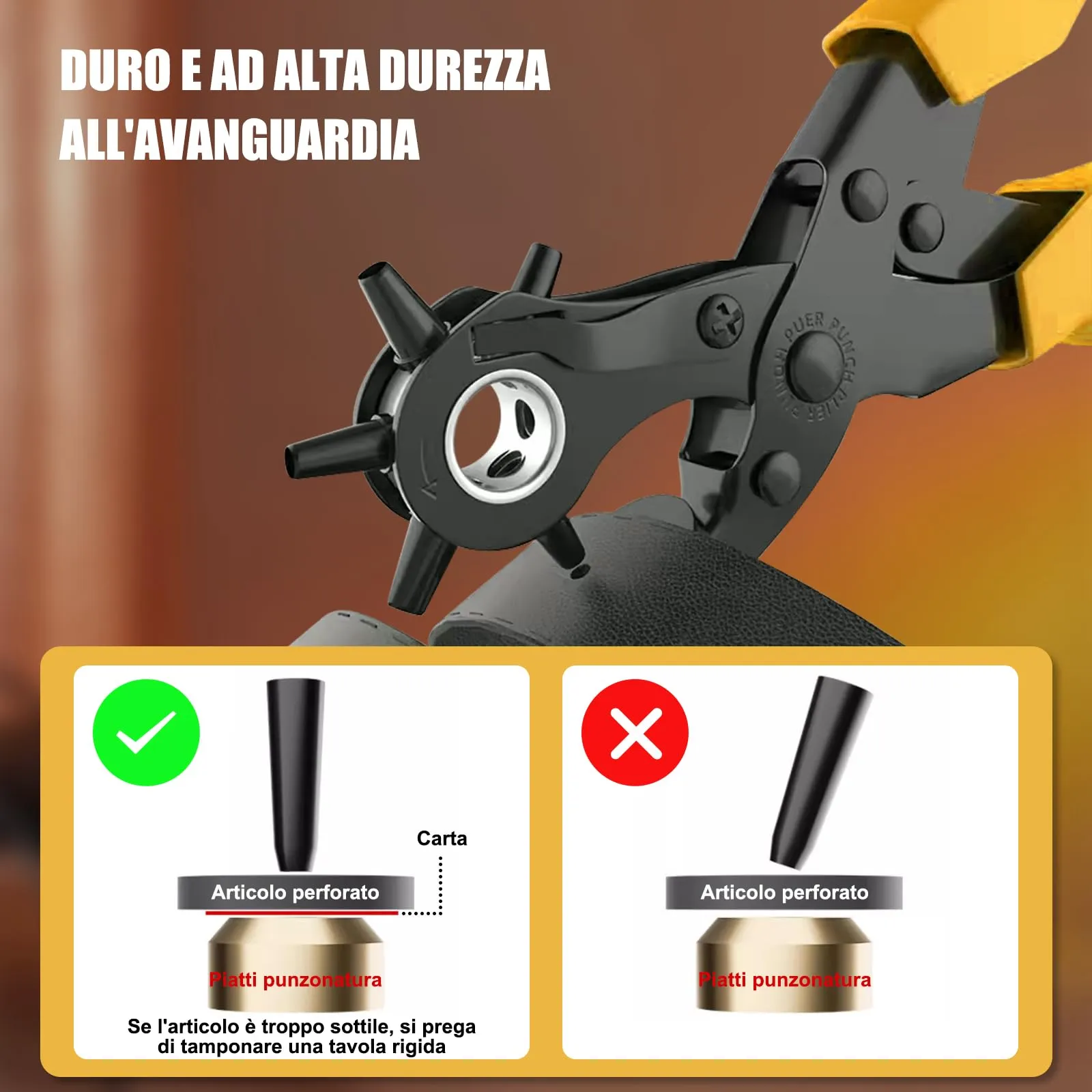 Diyife Pinza Fustellatrice, Set Completo 6 Misure, Giallo - immagine 6