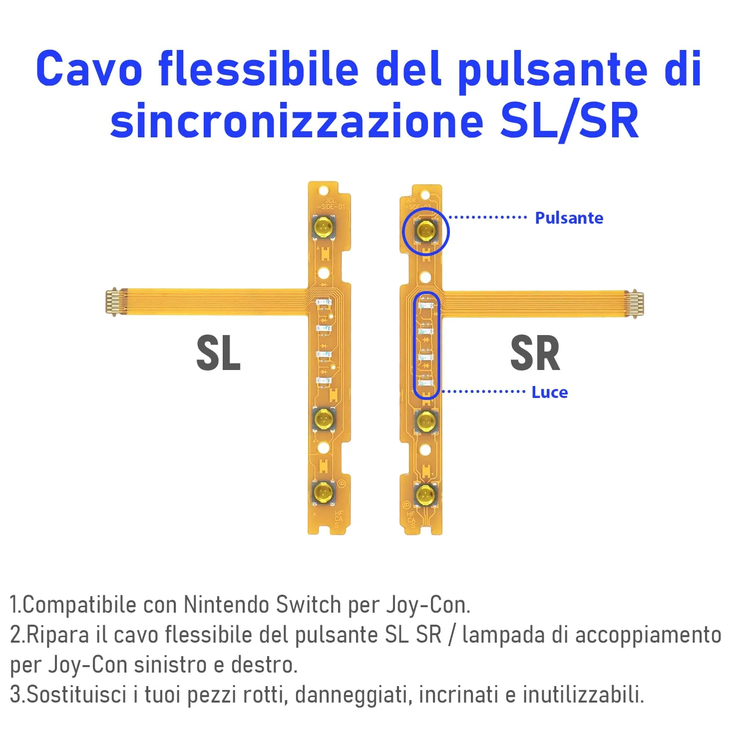 Mcbazel Kit Riparazione Cavo Ribbon SL SR Flex per Nintendo Switch e Switch OLED Joy-Con Controller - immagine 6