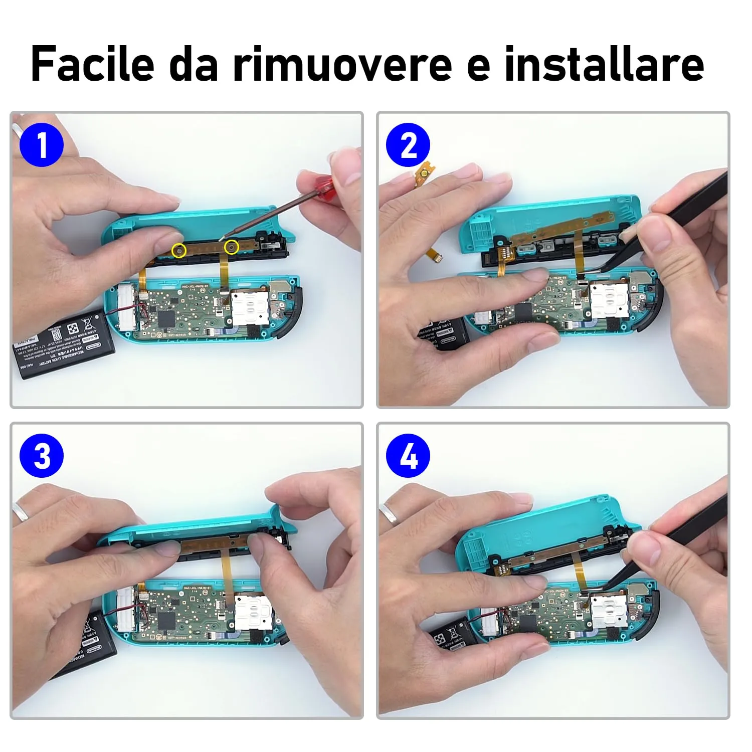 Mcbazel Kit Riparazione Cavo Ribbon SL SR Flex per Nintendo Switch e Switch OLED Joy-Con Controller - immagine 7