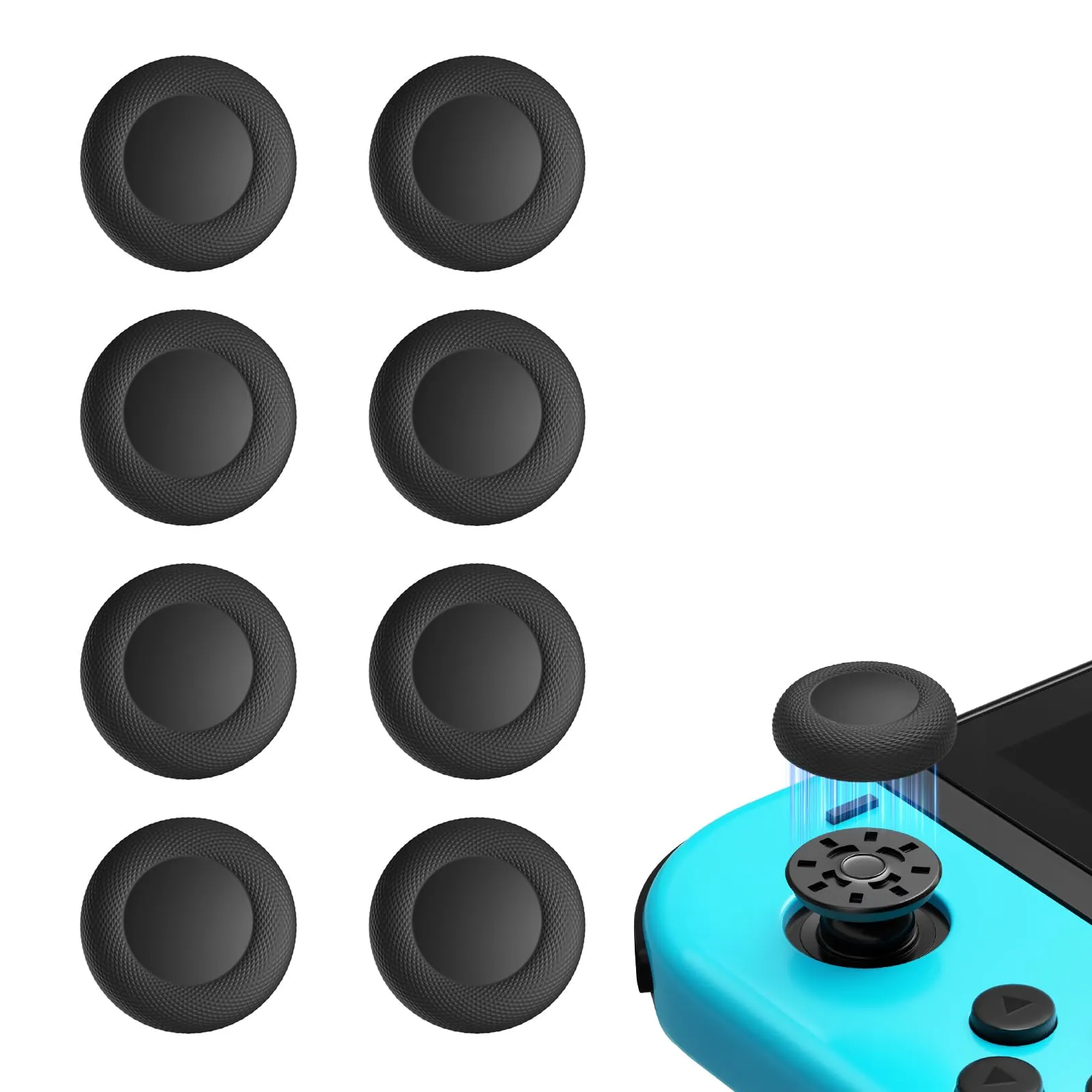 NEWDERY Tappi Joystick per Nintendo Switch, OLED e Lite, Nero, 10 Pezzi - immagine 1