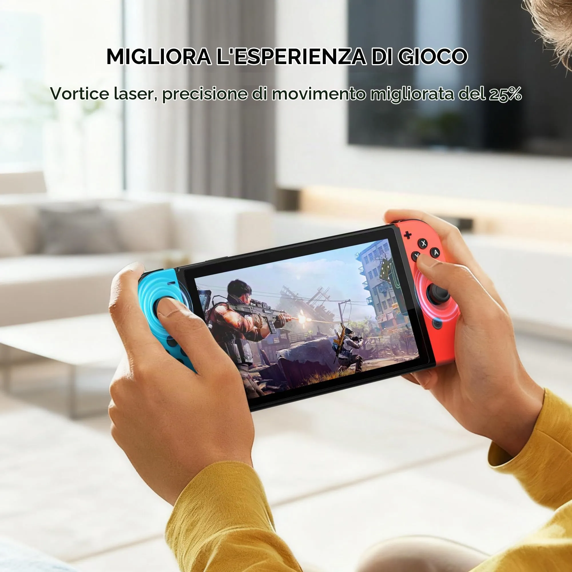 NEWDERY Tappi Joystick per Nintendo Switch, OLED e Lite, Nero, 10 Pezzi - immagine 7