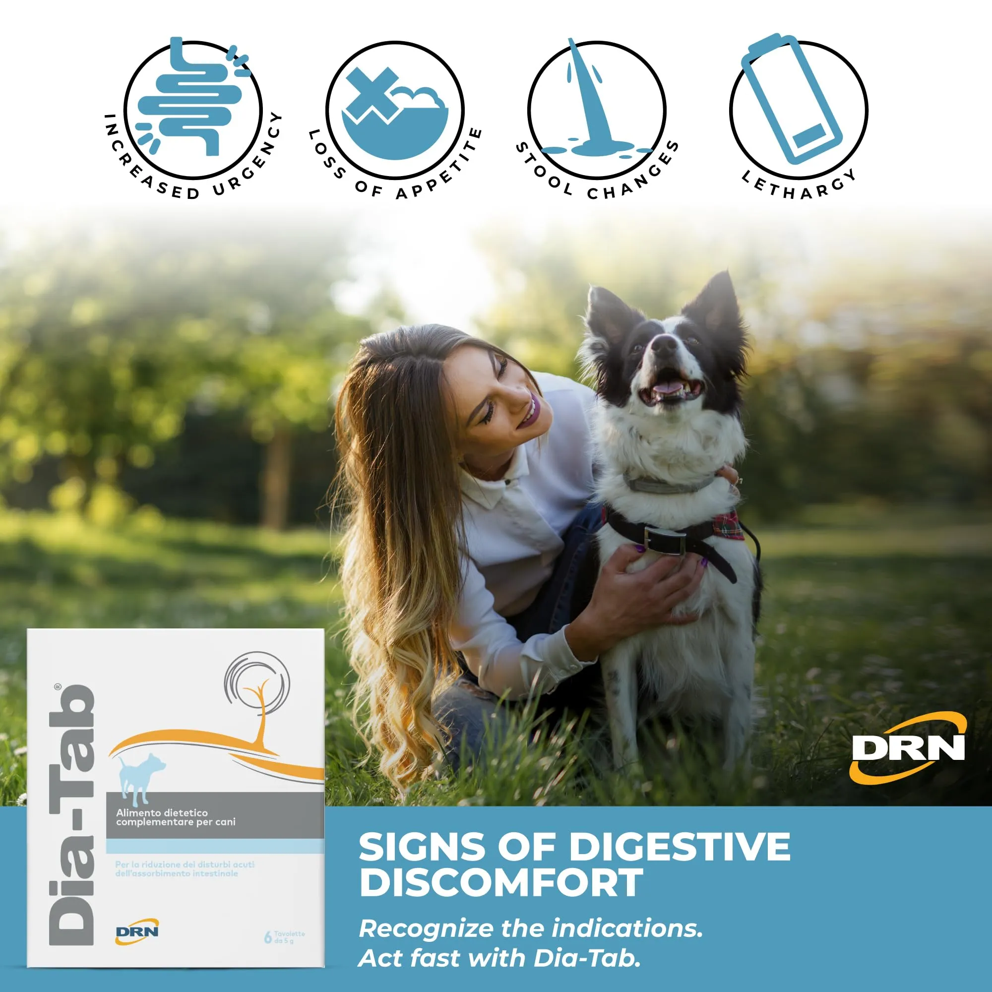 DRN Dia-Tab Integratore Intestinale per Cani, 6 Tavolette da 5 g - immagine 5