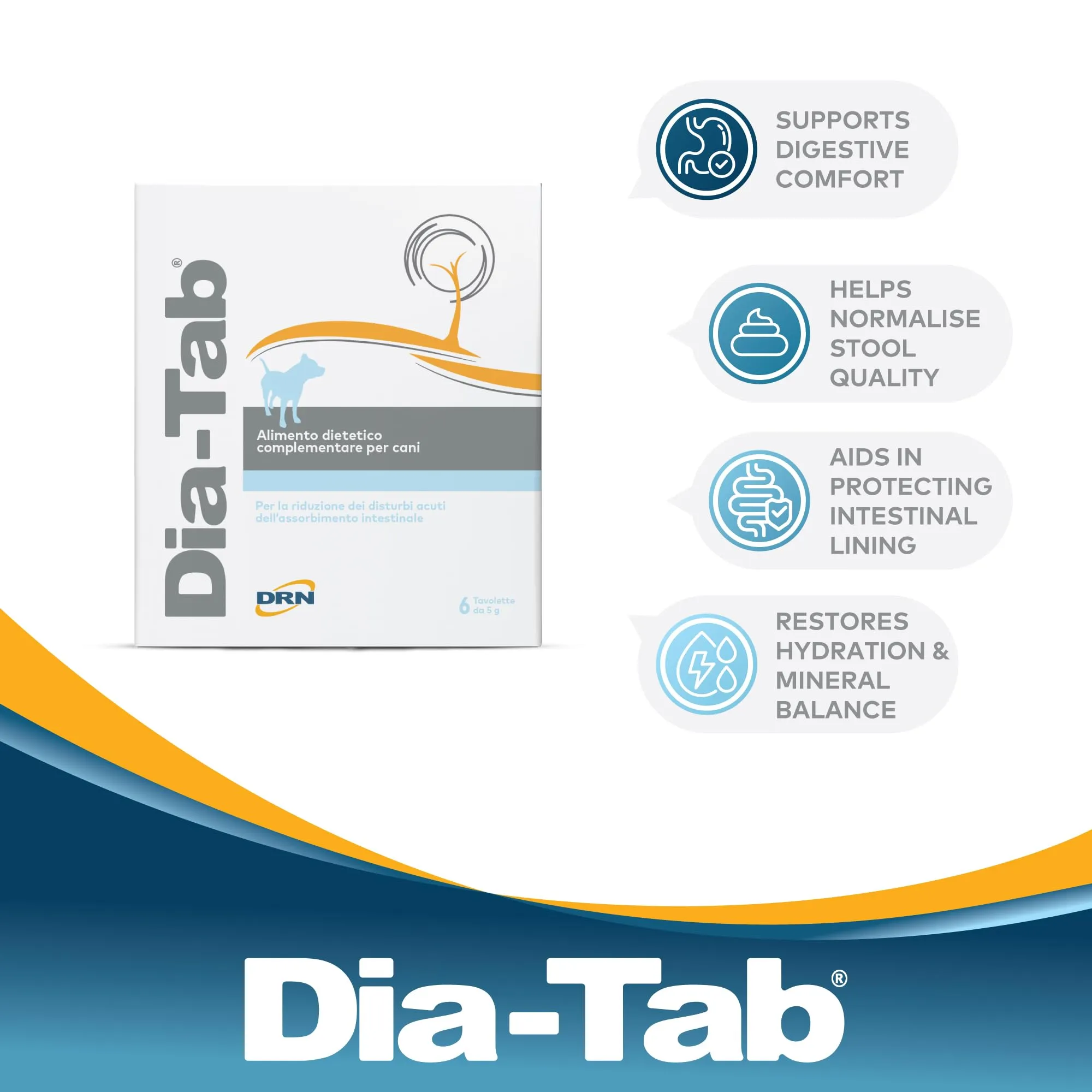 DRN Dia-Tab Integratore Intestinale per Cani, 6 Tavolette da 5 g - immagine 7