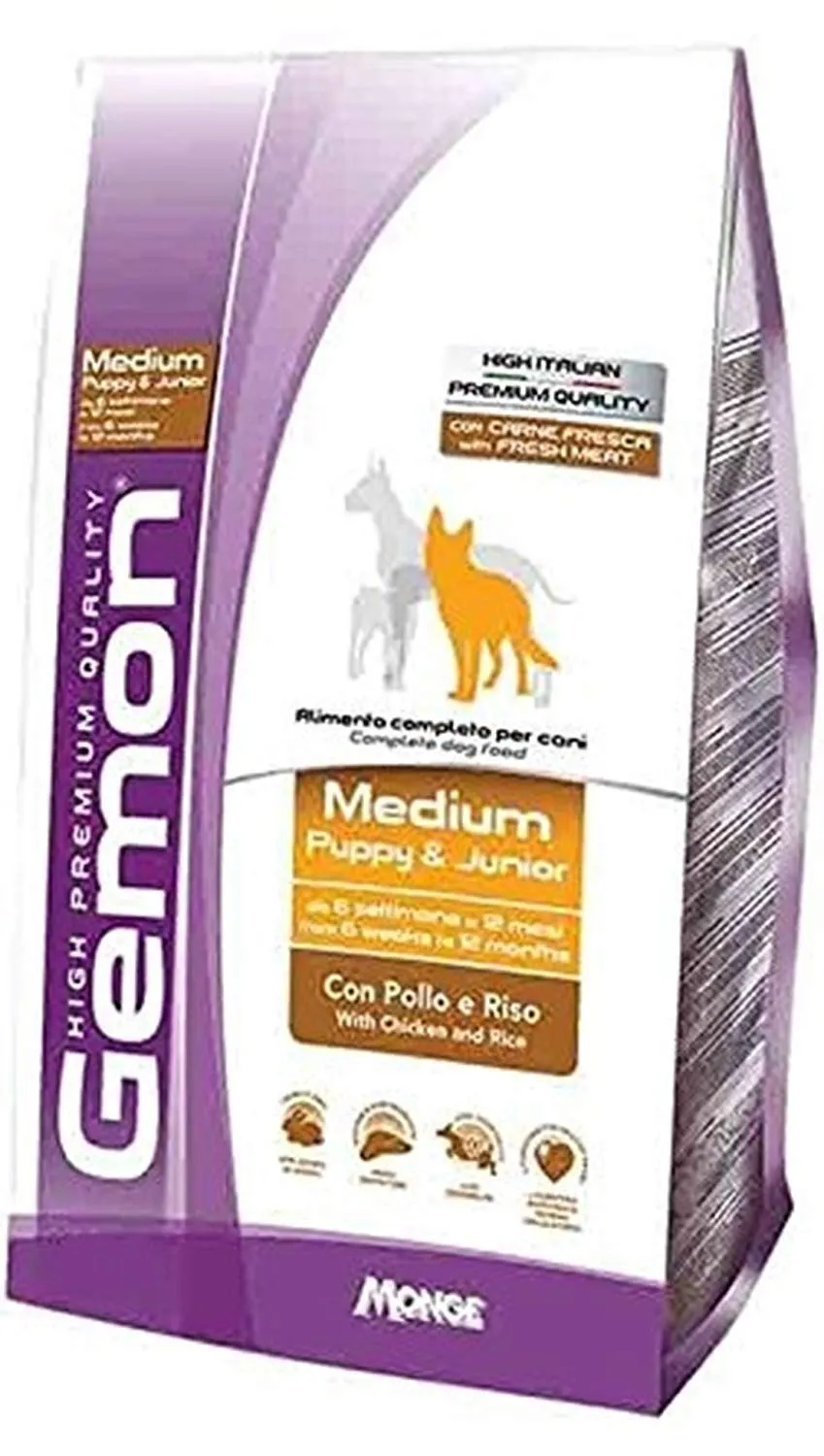 Monge Gemon Medium Puppy & Junior con Pollo e Riso, 15 kg - immagine 1