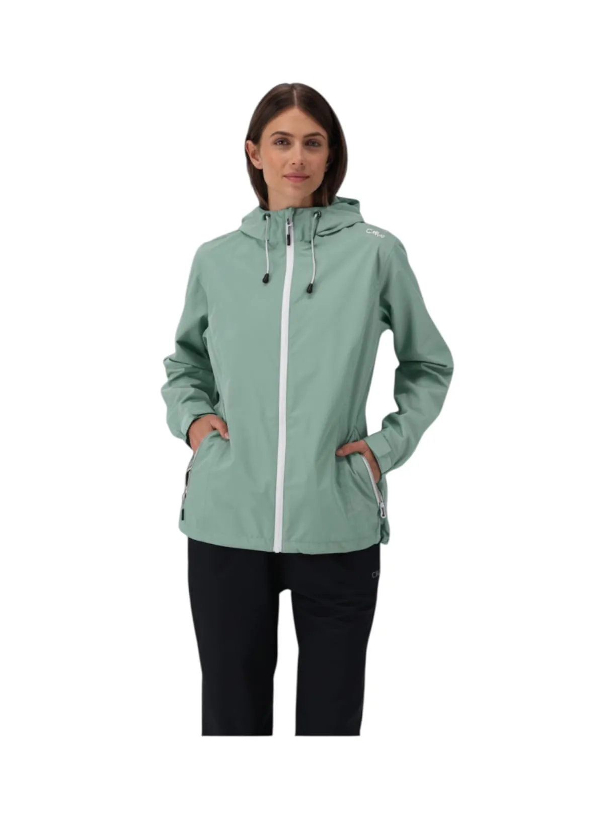 CMP Giacca da pioggia antistrappo da donna con cappuccio fisso, Jade, XL - immagine 3