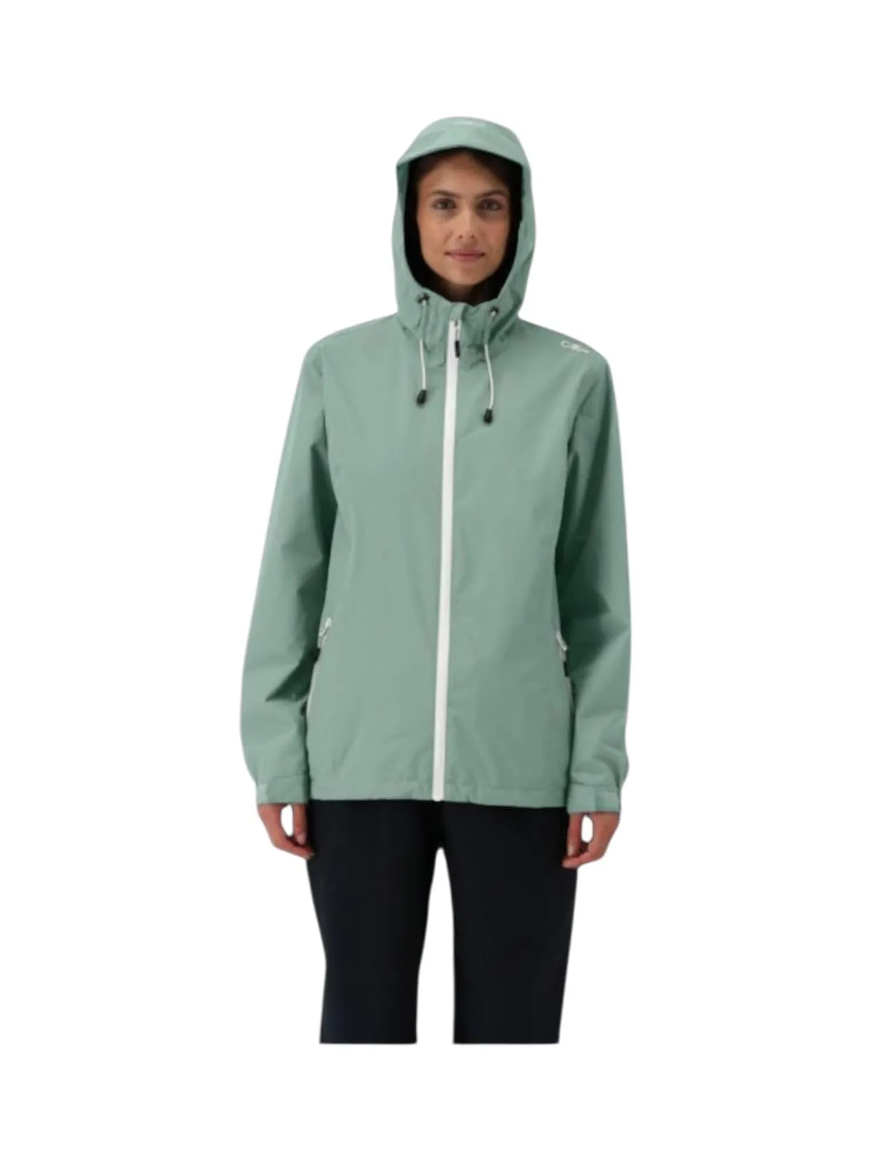 CMP Giacca da pioggia antistrappo da donna con cappuccio fisso, Jade, XL - immagine 8