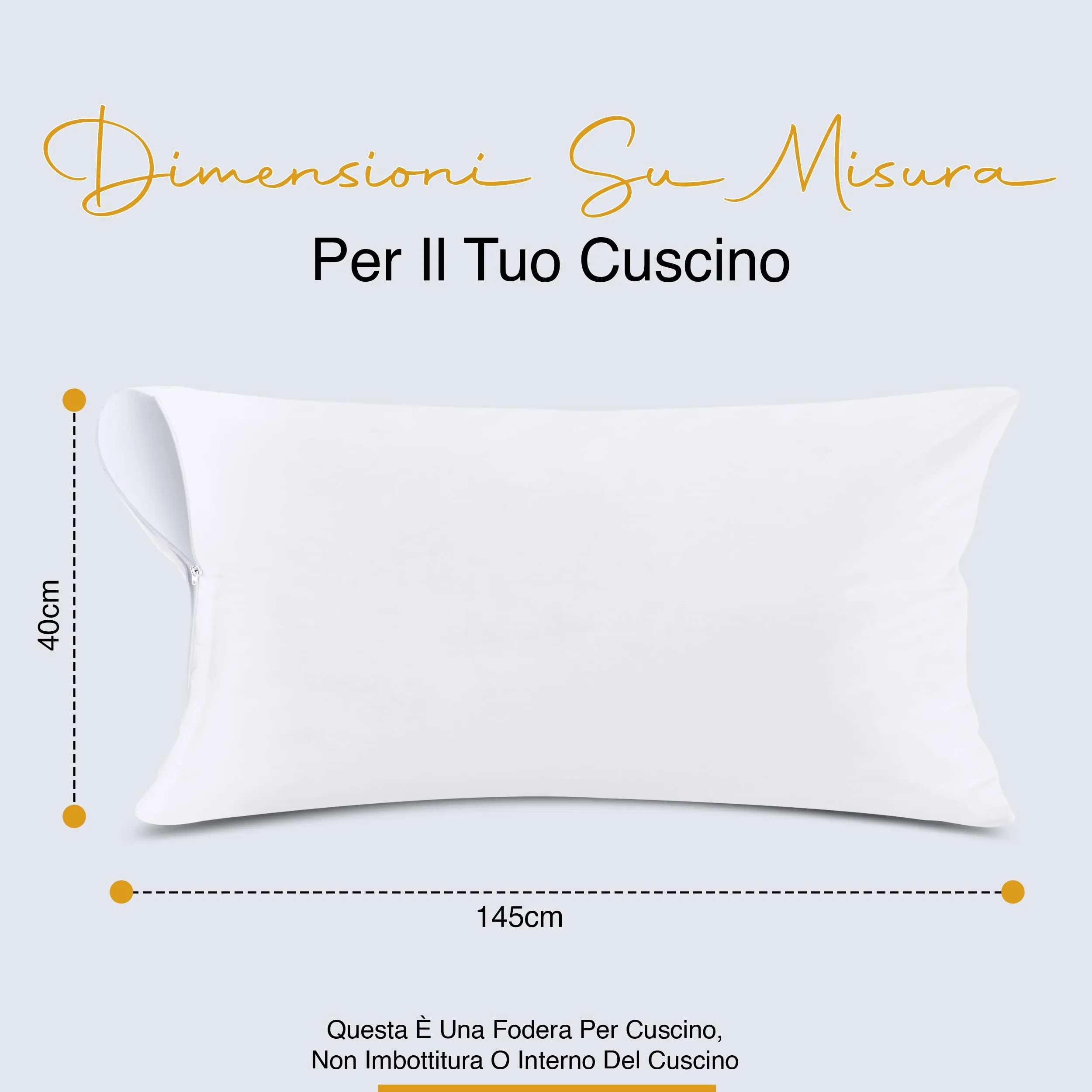 Utopia Bedding Copricuscini Impermeabili con Cerniera, 40 x 145 cm, Set di 2, Bianco - immagine 2