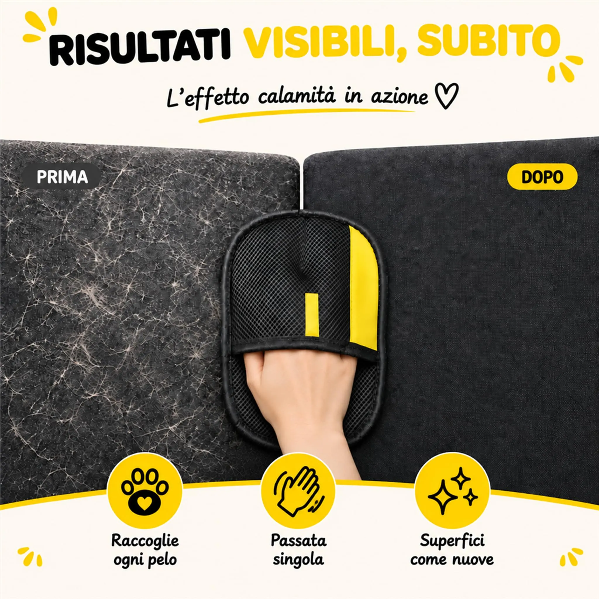 PRISMAL Guanto Rimuovi Peli per Gatti e Cani, Set 2 Pezzi, Lavabile e Riutilizzabile - immagine 2