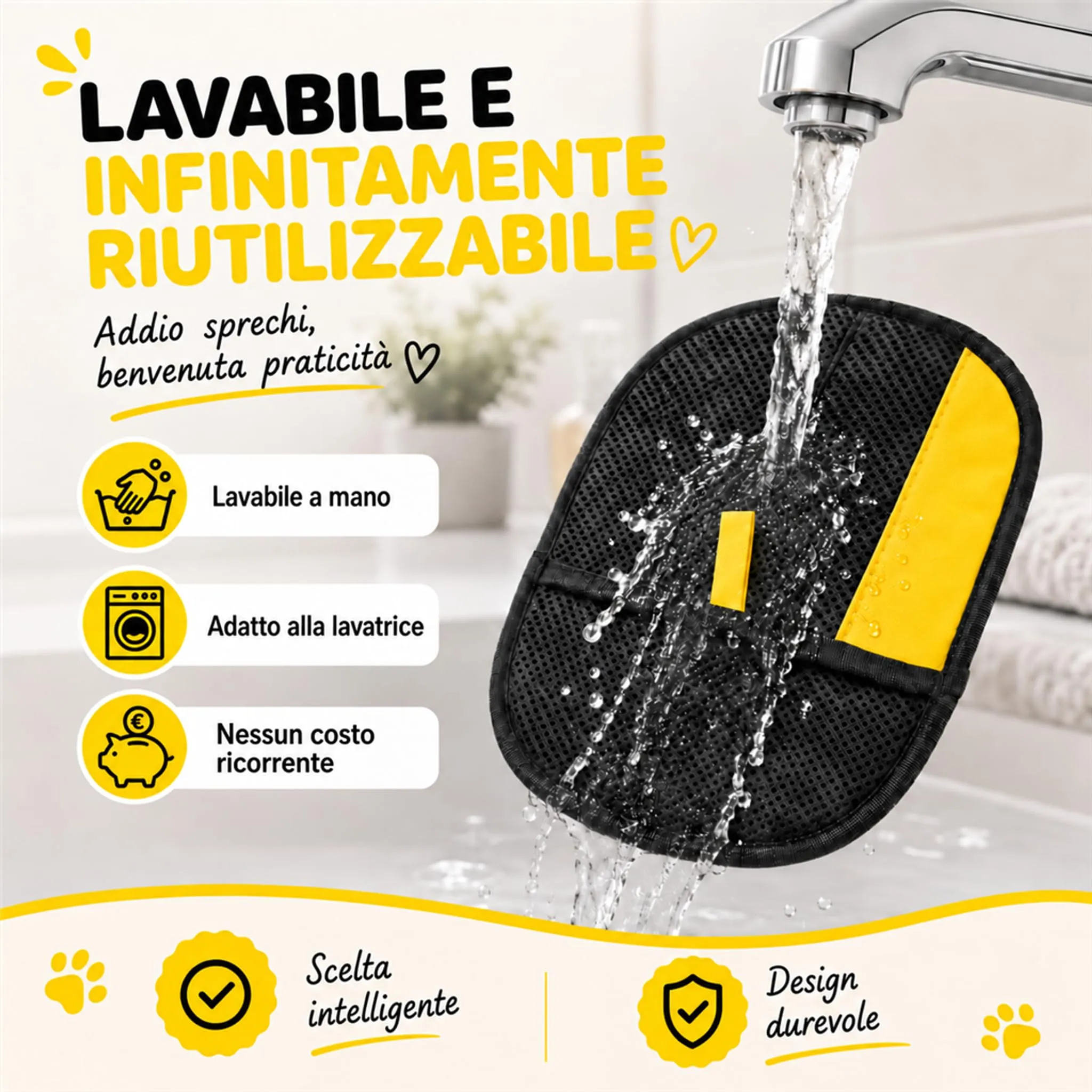 PRISMAL Guanto Rimuovi Peli per Gatti e Cani, Set 2 Pezzi, Lavabile e Riutilizzabile - immagine 4