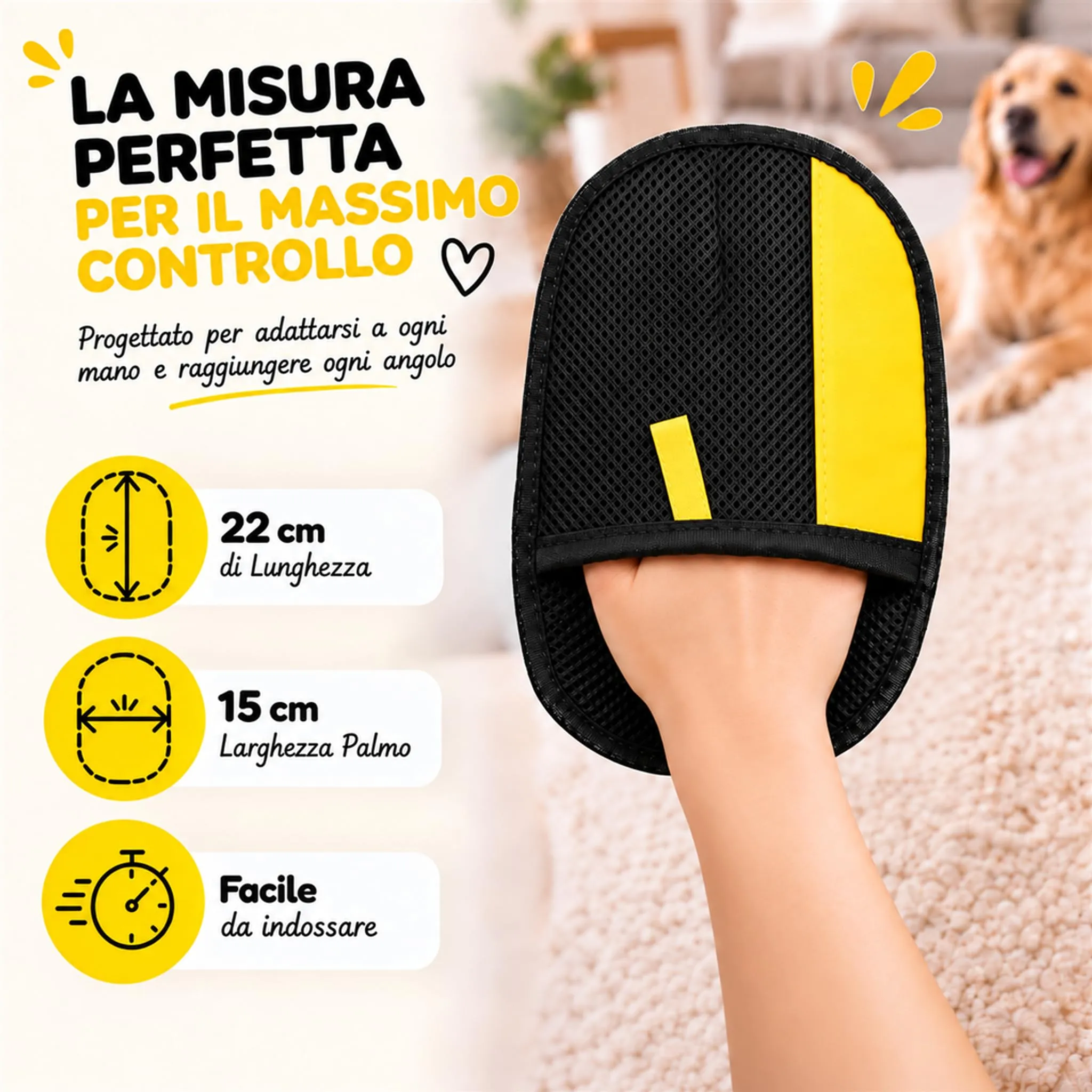 PRISMAL Guanto Rimuovi Peli per Gatti e Cani, Set 2 Pezzi, Lavabile e Riutilizzabile - immagine 6
