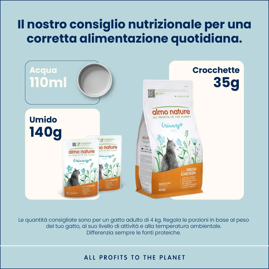 Almo Nature Functional Urinary Help Cibo Umido per Gatti Adulti al Pollo, 30 Buste da 70g - immagine 3
