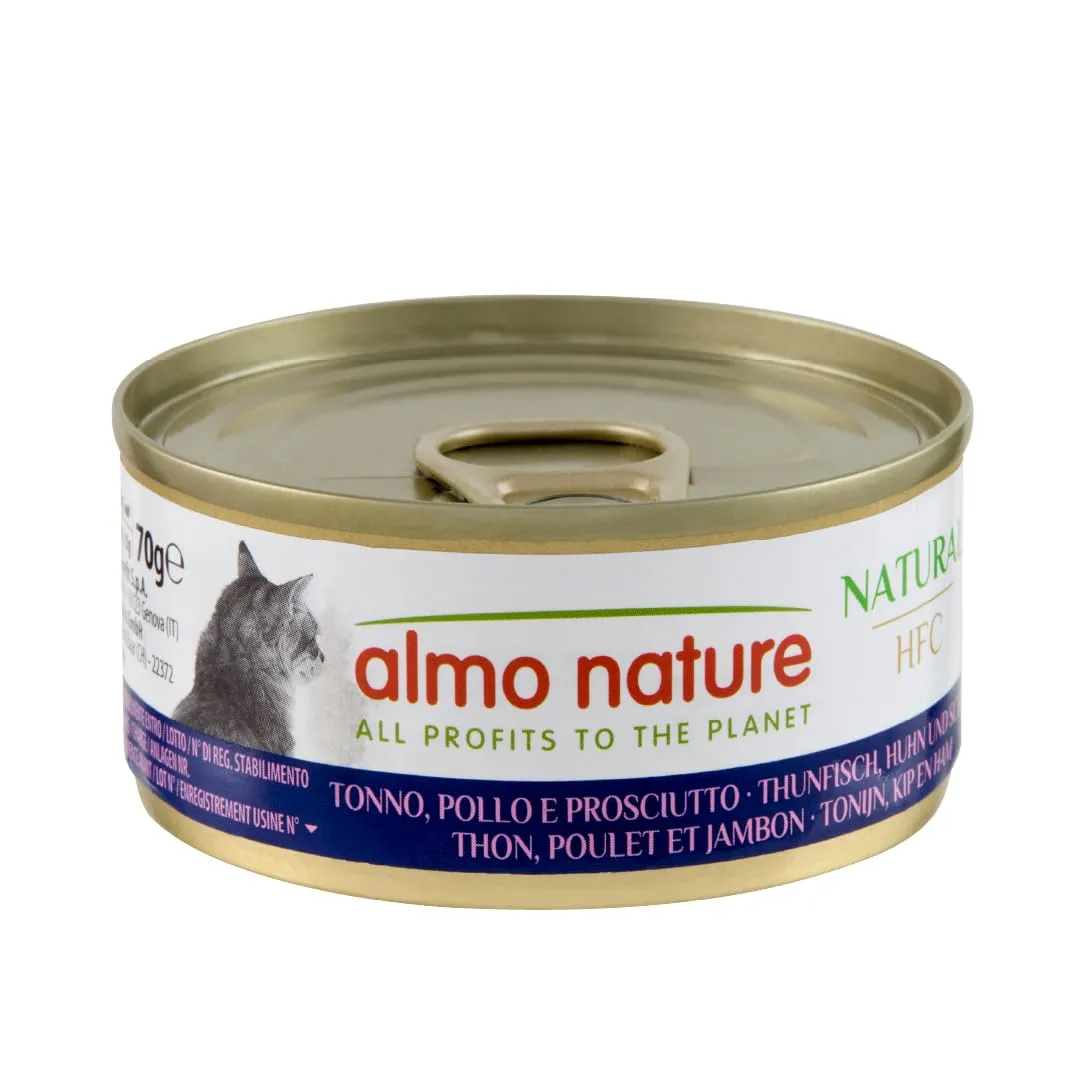 Almo Nature HFC Natural Alimento Umido per Gatti Adulti Tonno, Pollo e Prosciutto 70g (Confezione da 6) - immagine 5