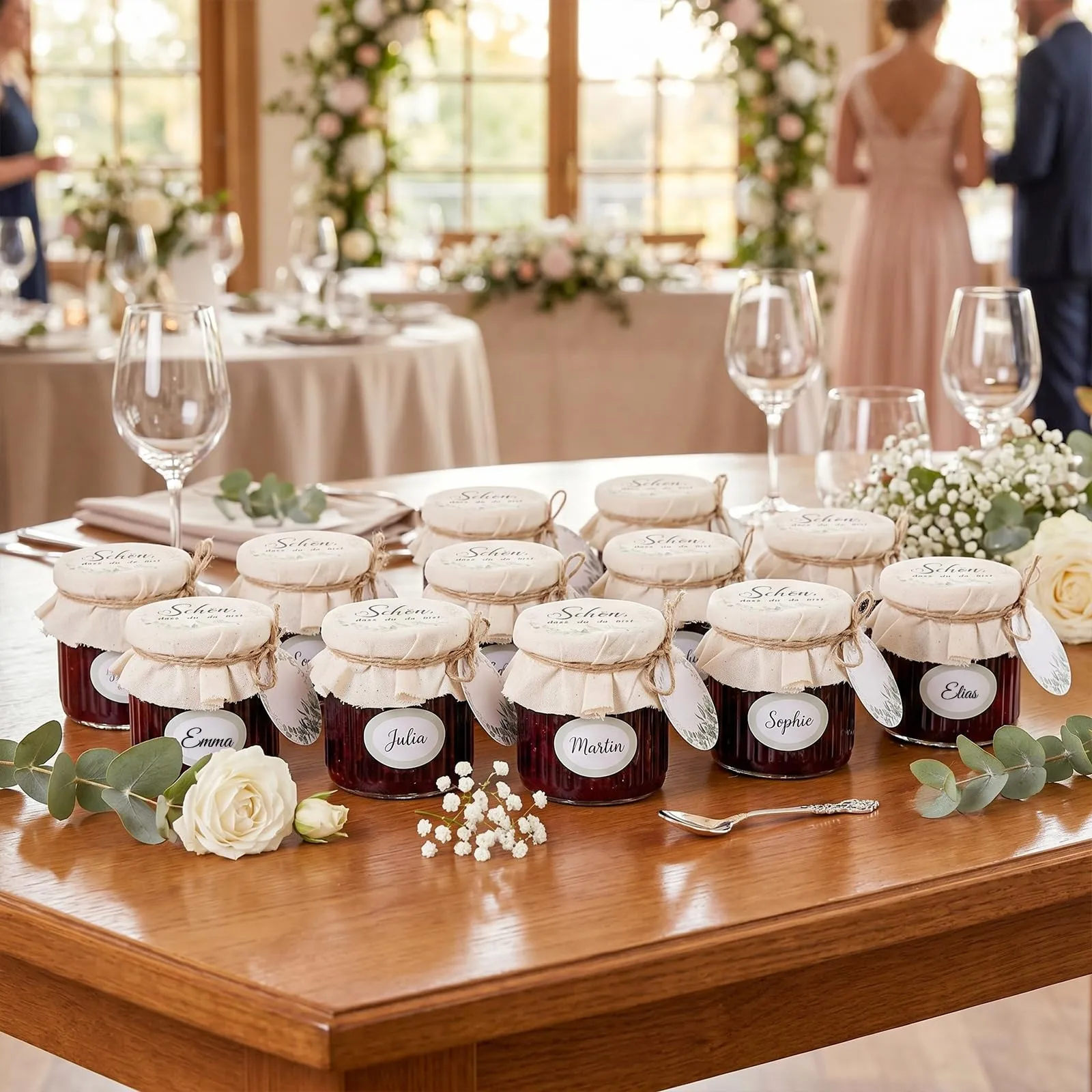 Nezyo Set 30 Coperchi Decorativi in Tessuto per Barattoli Mason e Marmellata - immagine 5