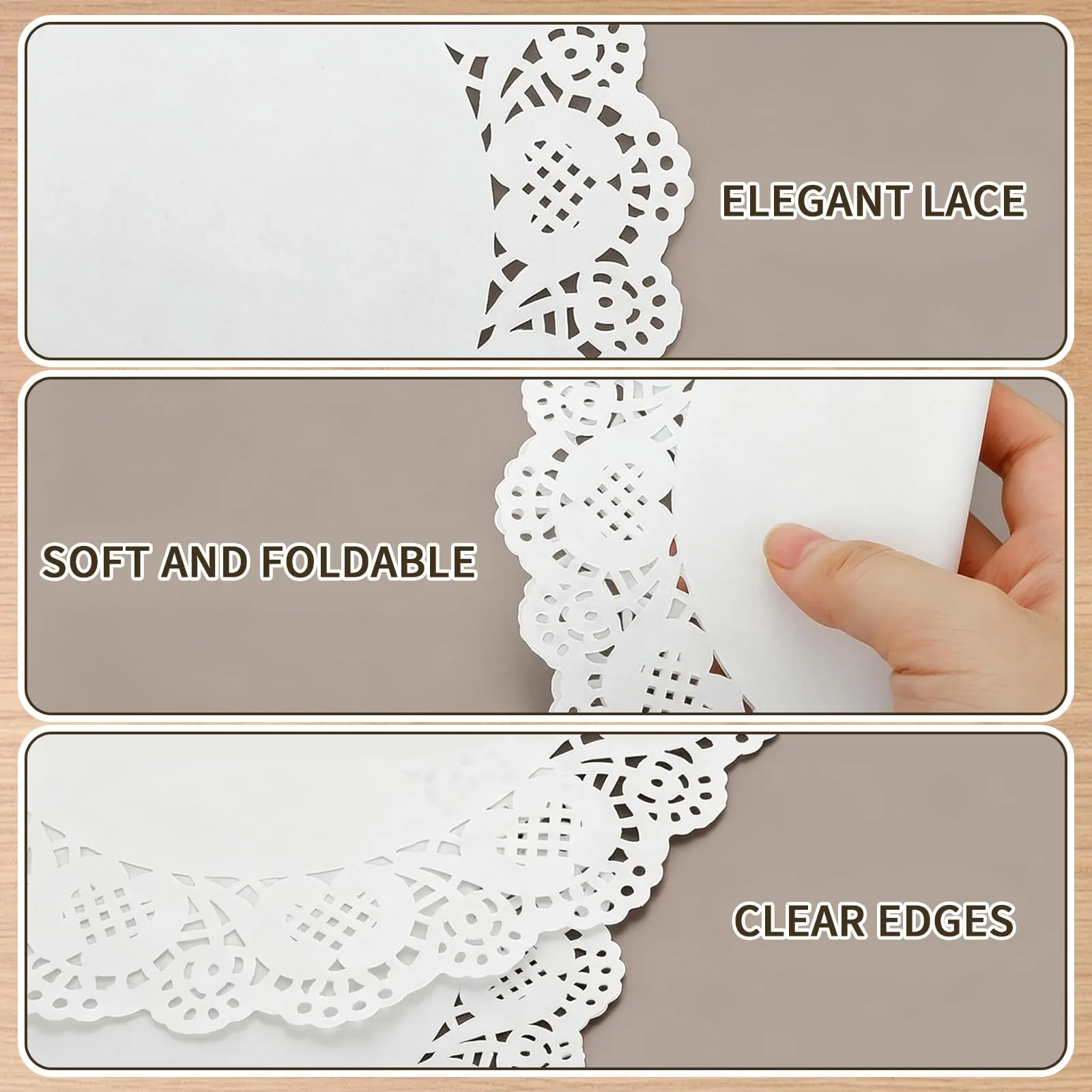 Qubnydg Centrini in Pizzo Bianchi, 250 Pezzi, Assortiti 11.4/16.5/23/30cm - immagine 5