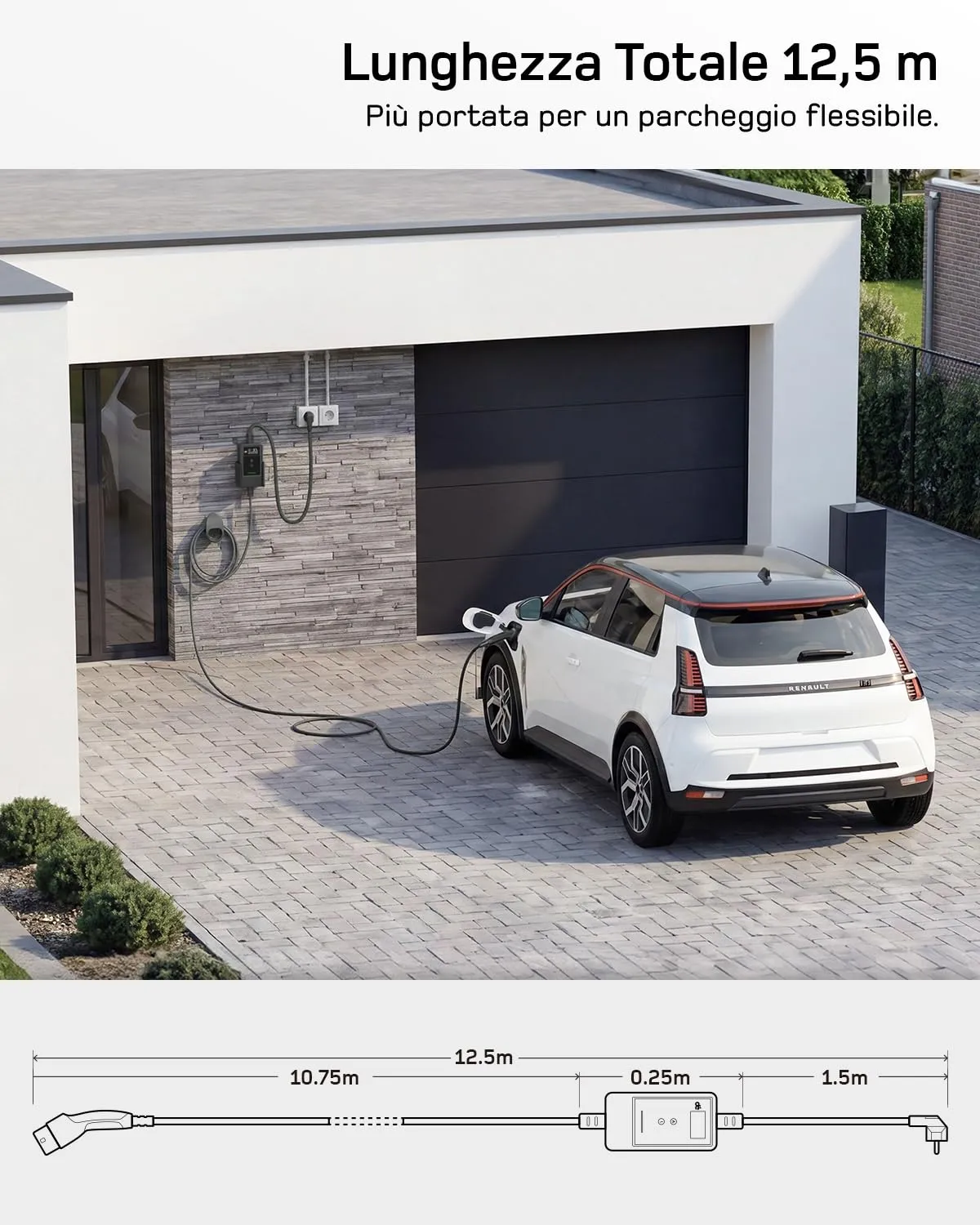 dé Cavo di Ricarica Tipo 2 Schuko con App, 3,7 kW, 12,5 m - immagine 6