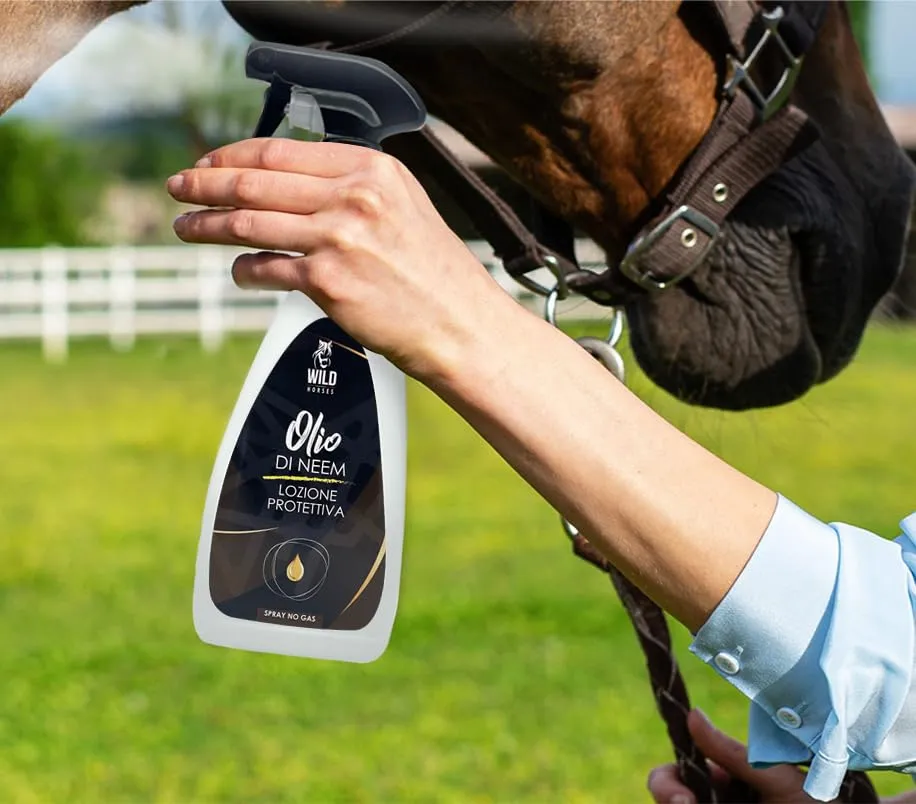 Wild Horses Olio di Neem Lozione Spray Repellente Zanzare e Antiparassitario per Cavalli, 500ml - immagine 4