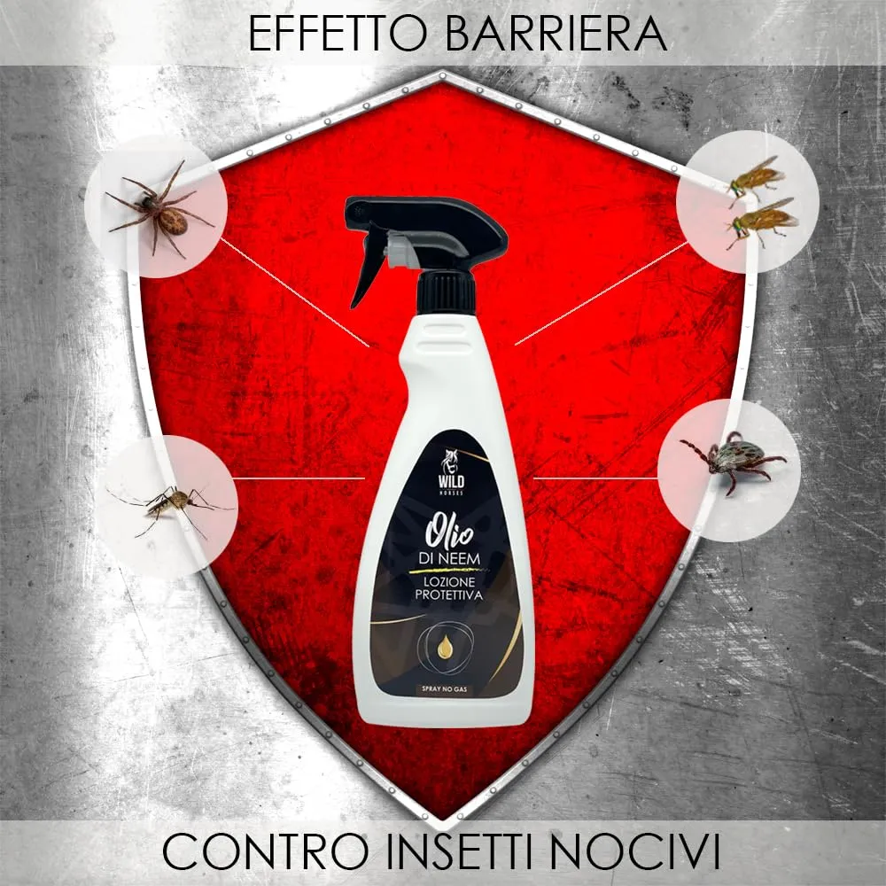 Wild Horses Olio di Neem Lozione Spray Repellente Zanzare e Antiparassitario per Cavalli, 500ml - immagine 6