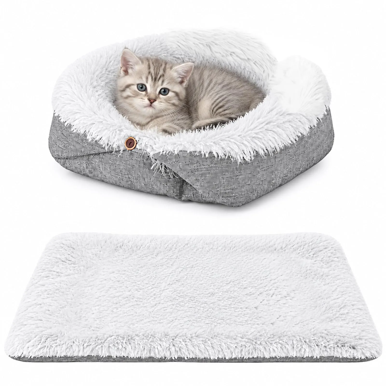 Solinorex Cuccia per Gatti e Cani Piccoli 2 in 1, Cuscino Lavabile, 60 x 50 cm, Grigio, Modello Leggero - immagine 1
