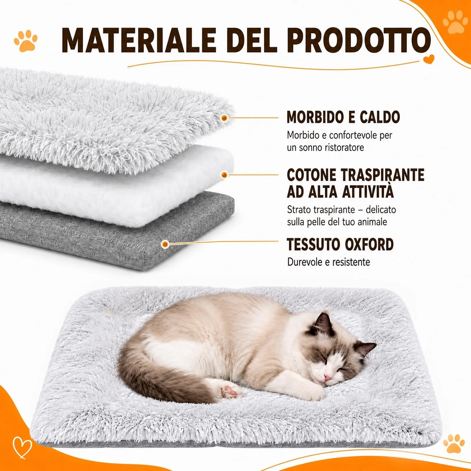 Solinorex Cuccia per Gatti e Cani Piccoli 2 in 1, Cuscino Lavabile, 60 x 50 cm, Grigio, Modello Leggero - immagine 4