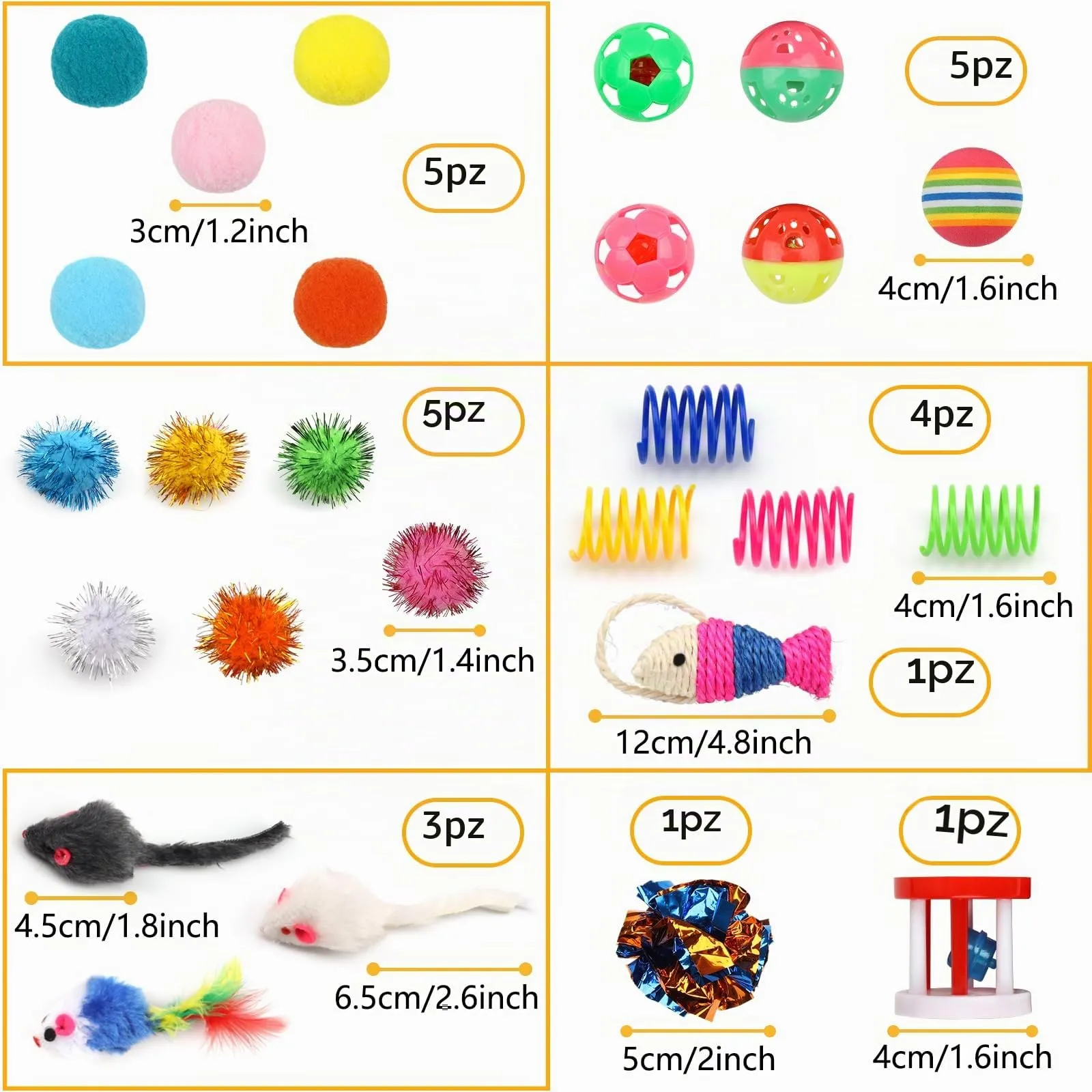 QUOZUO Giochi per Gatti, Set di 32 Pezzi di Giocattoli Interattivi per Gattini - immagine 3