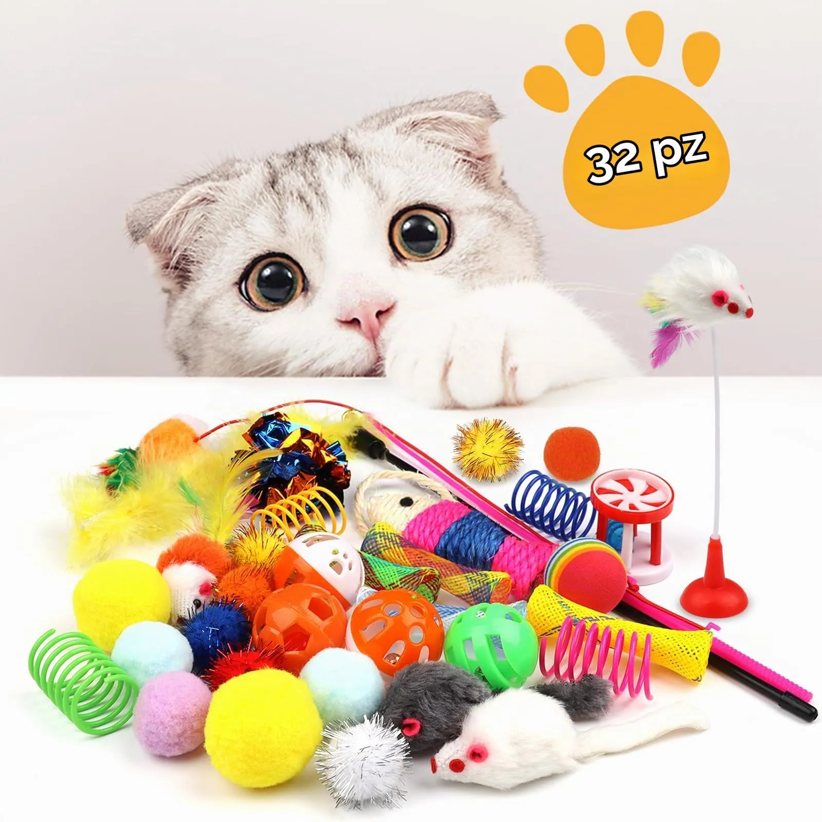 QUOZUO Giochi per Gatti, Set di 32 Pezzi di Giocattoli Interattivi per Gattini - immagine 4