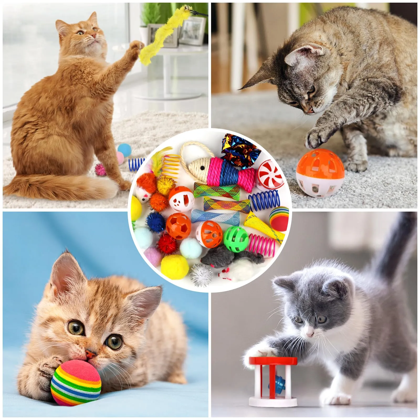 QUOZUO Giochi per Gatti, Set di 32 Pezzi di Giocattoli Interattivi per Gattini - immagine 7