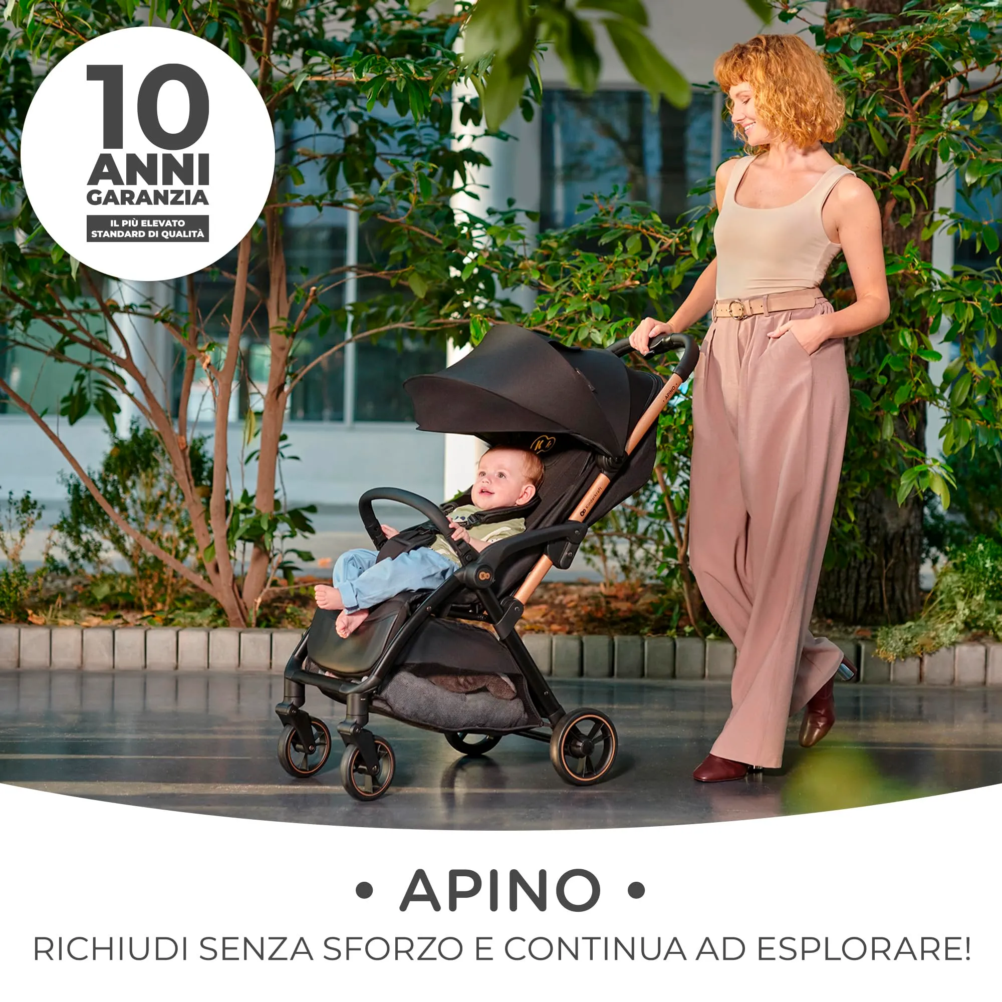 Kinderkraft Apino Passeggino Leggero, Beige - immagine 3