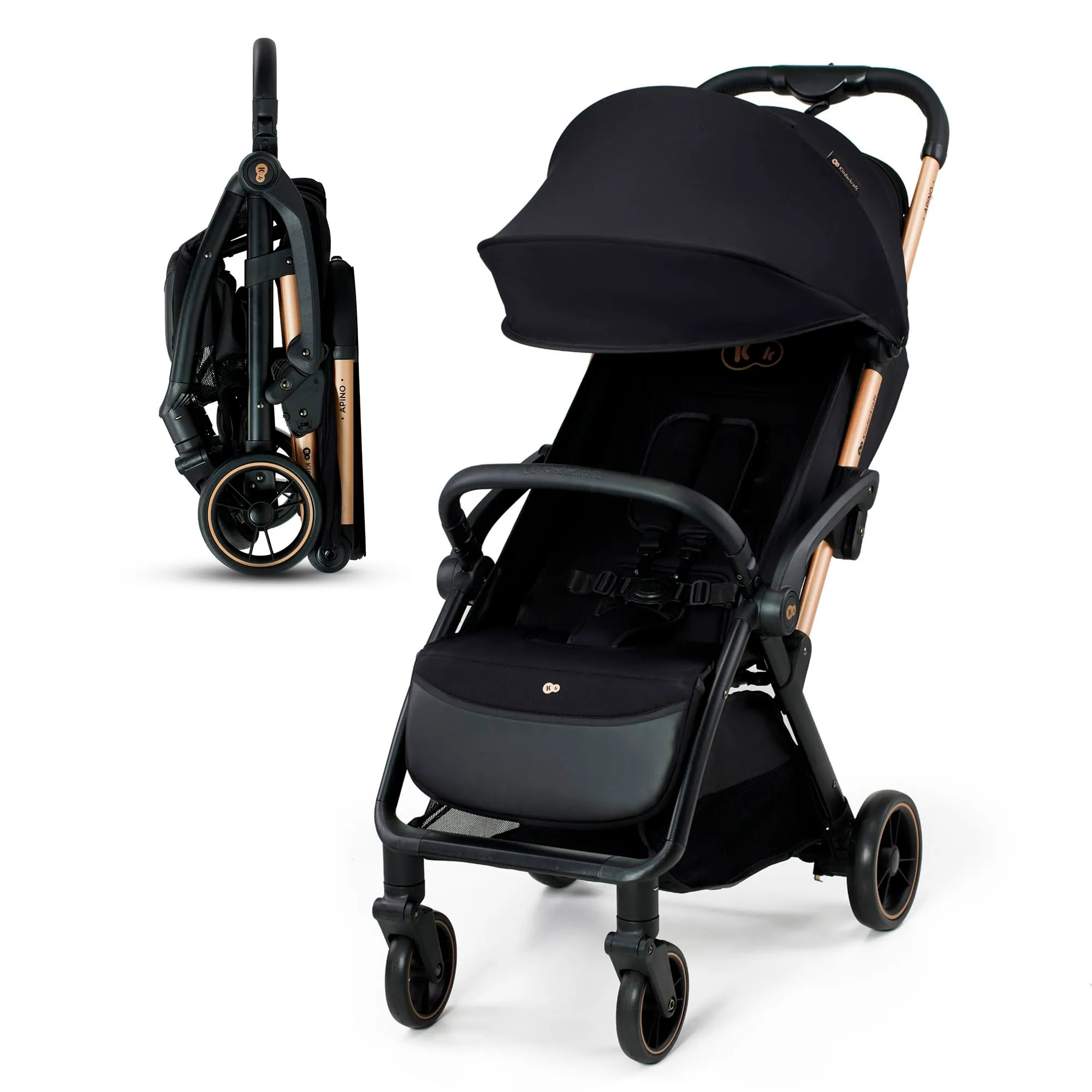 Kinderkraft Apino Passeggino Leggero, Pieghevole Automatico, Nero - immagine 1