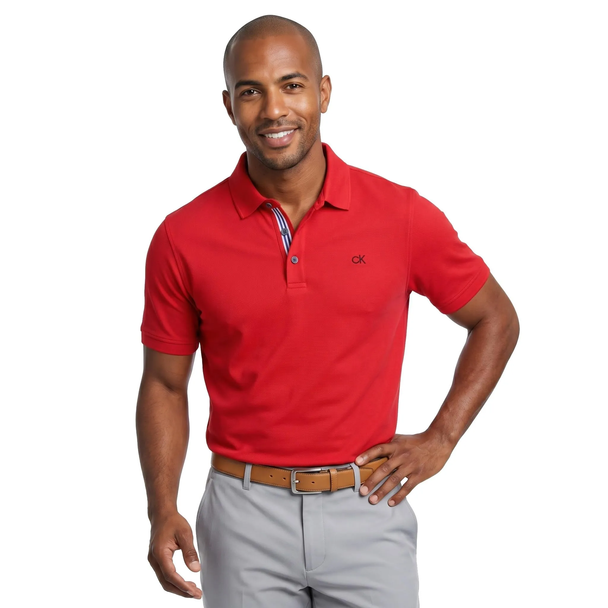 Calvin Klein Campus Polo Golf Uomo - Red Sport - 4XL - immagine 2