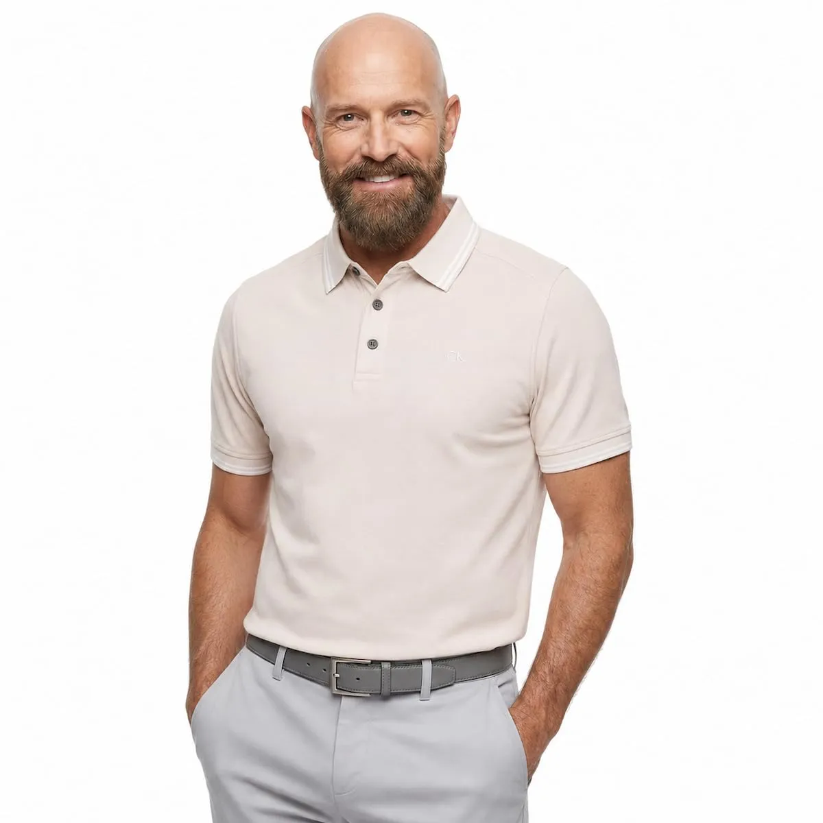Calvin Klein Golf Leggera Campus Polo Shirt - Stone Tipped - XL - immagine 6
