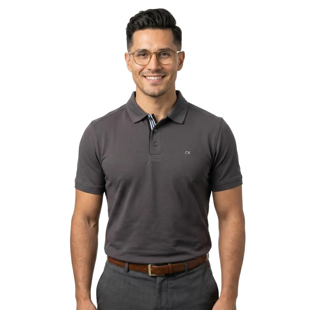 Calvin Klein Polo Golf Uomo Campus Charcoal Sport 4XL - immagine 2