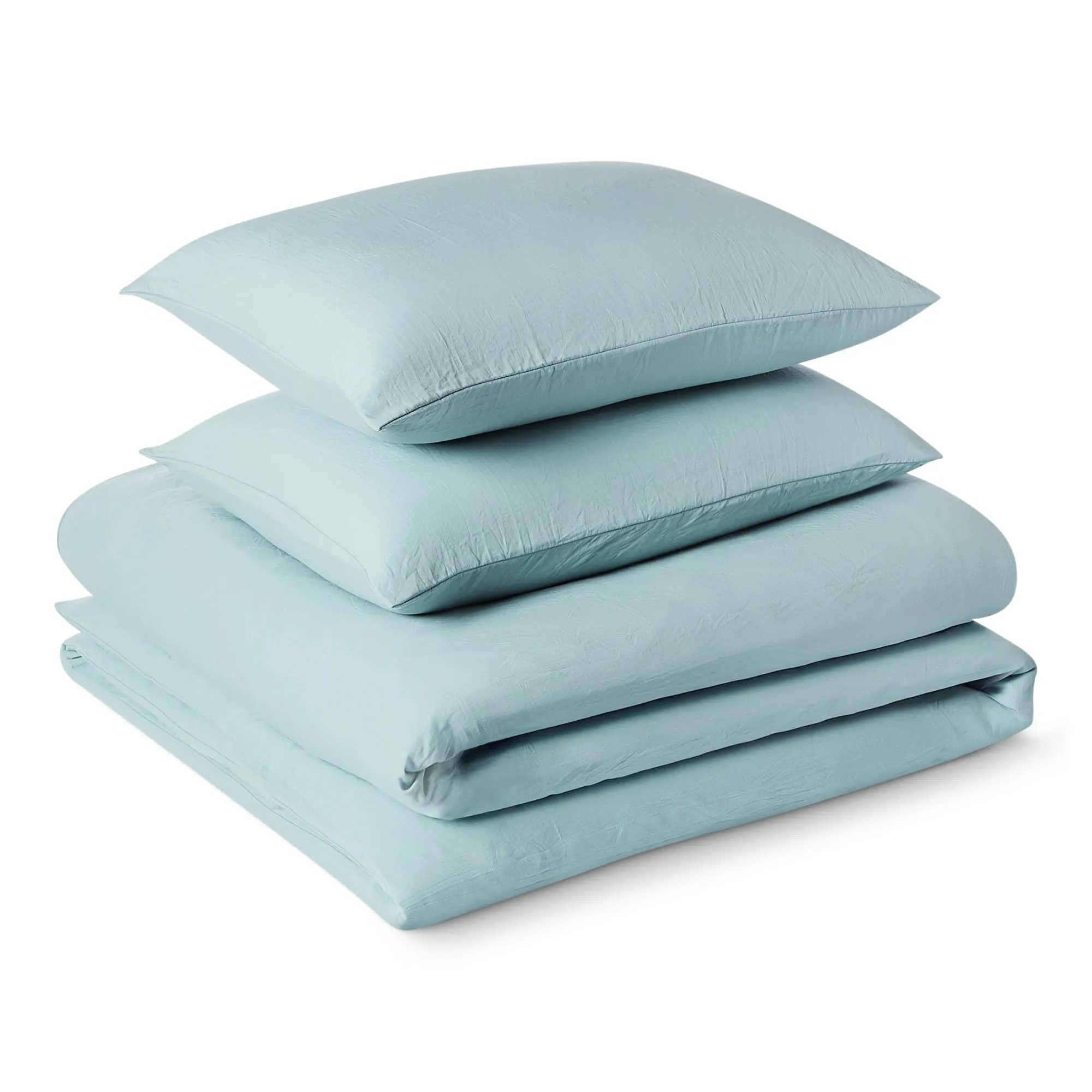 Amazon Basics Set Copripiumino Matrimoniale in Microfibra, 240 x 220 cm e 2 Federe 50 x 80 cm, Blu - immagine 1