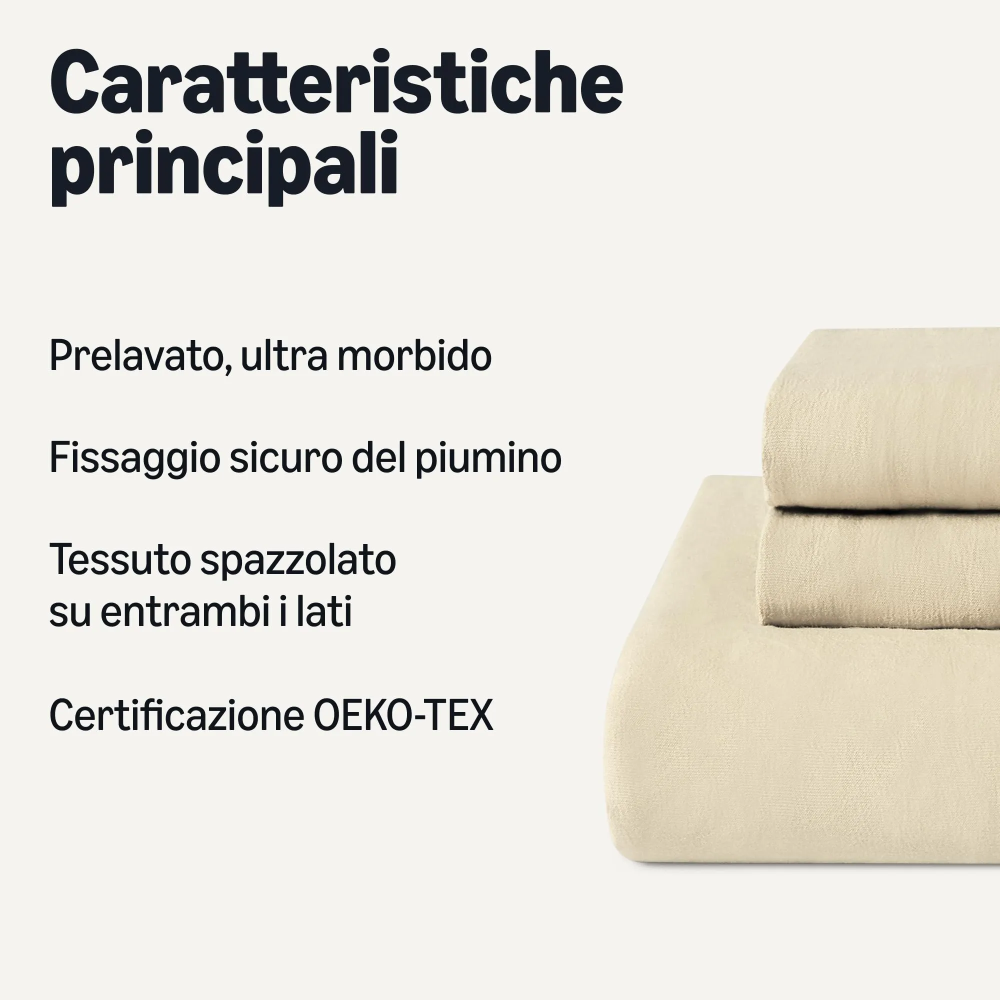 Amazon Basics Set Copripiumino Matrimoniale in Microfibra, 240 x 220 cm con 2 Federe 50 x 80 cm, Beige - immagine 2